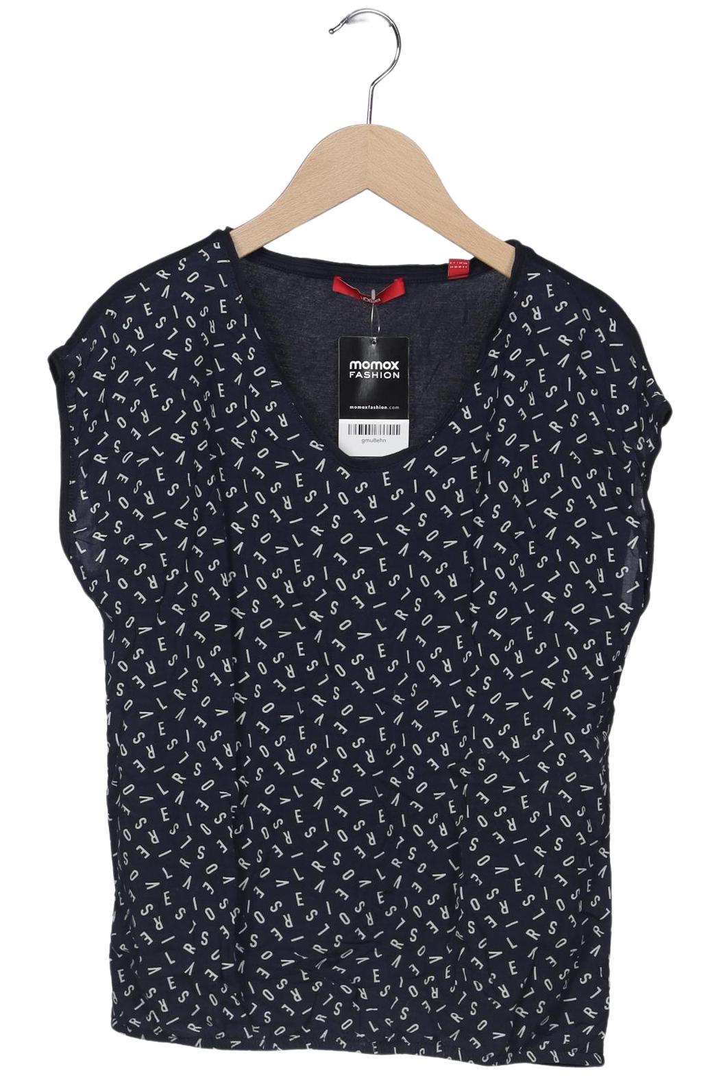 

QS by s.Oliver Damen T-Shirt, marineblau, Gr. 34
