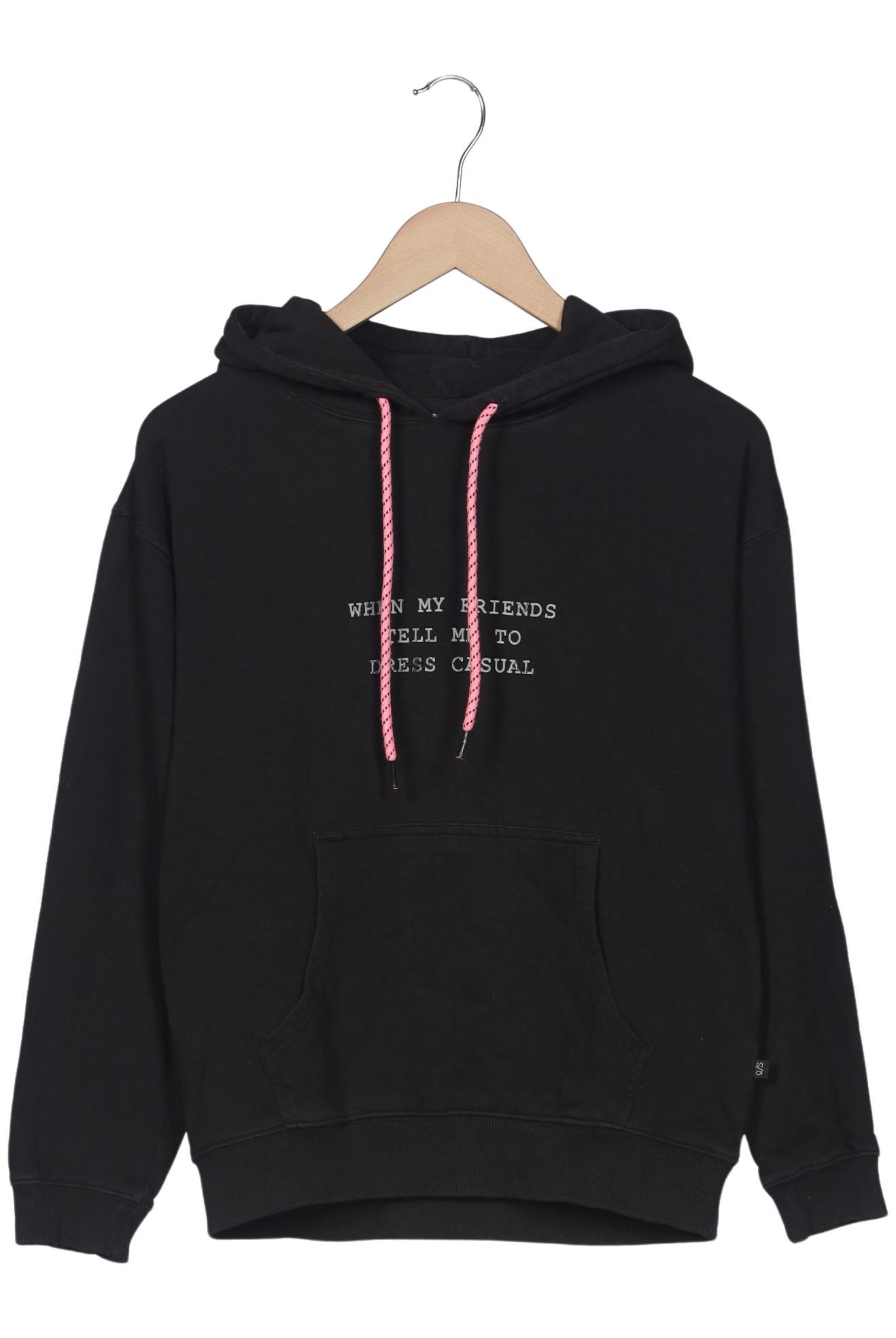 

QS by s.Oliver Damen Kapuzenpullover, schwarz, Gr. 34