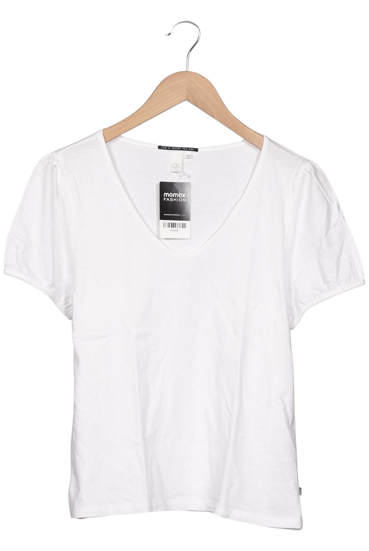

QS by s.Oliver Damen T-Shirt, weiß, Gr. 42