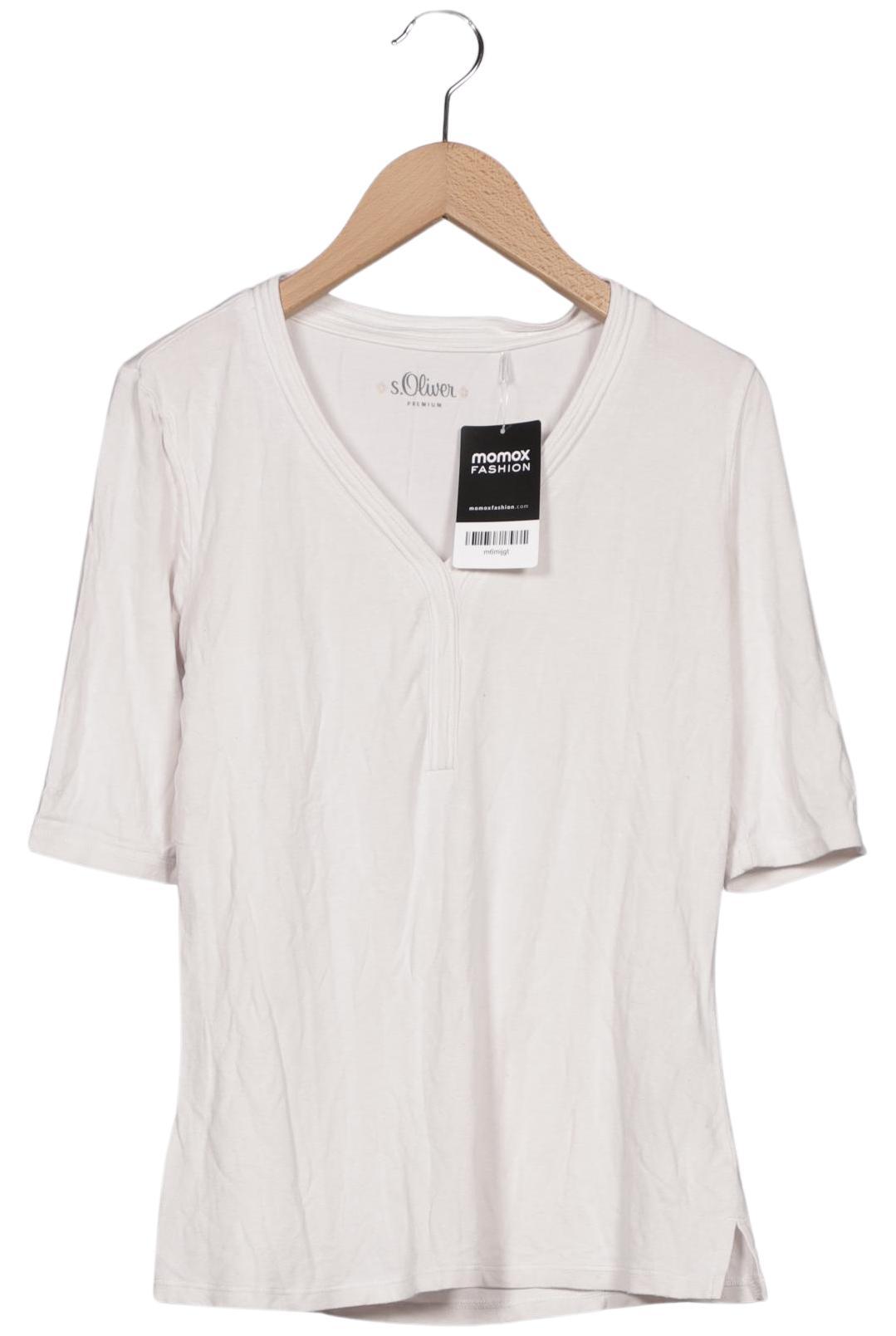 

QS by s.Oliver Damen T-Shirt, cremeweiß, Gr. 34