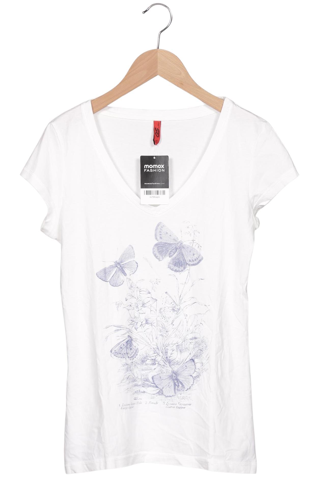 

QS by s.Oliver Damen T-Shirt, weiß, Gr. 38