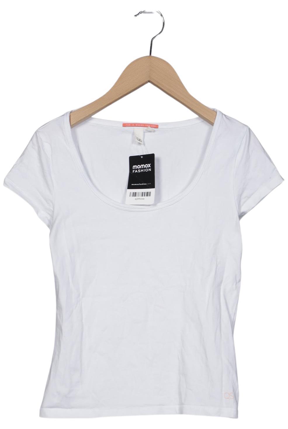 

QS by s.Oliver Damen T-Shirt, weiß, Gr. 34