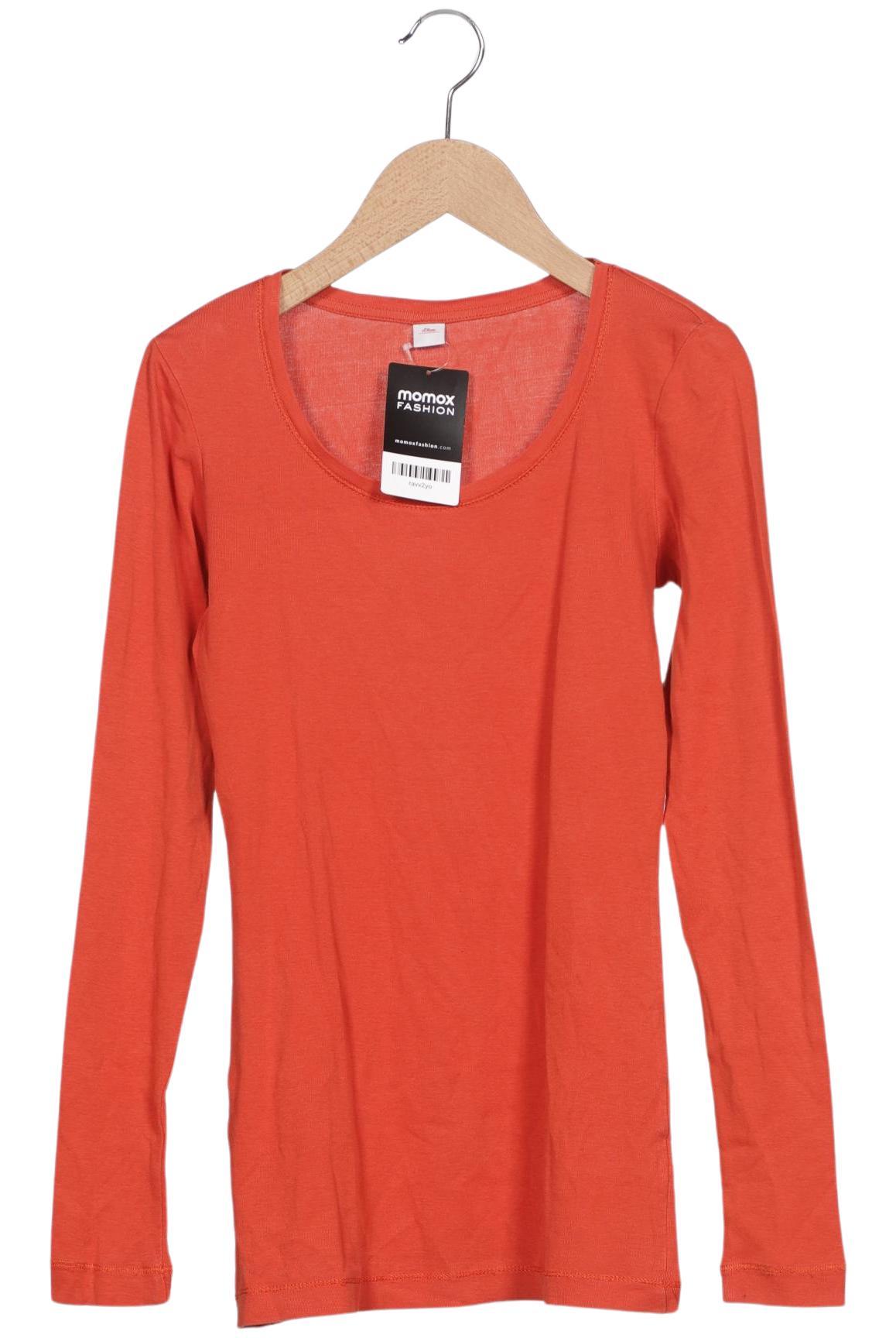 

QS by s.Oliver Damen Langarmshirt, orange, Gr. 34