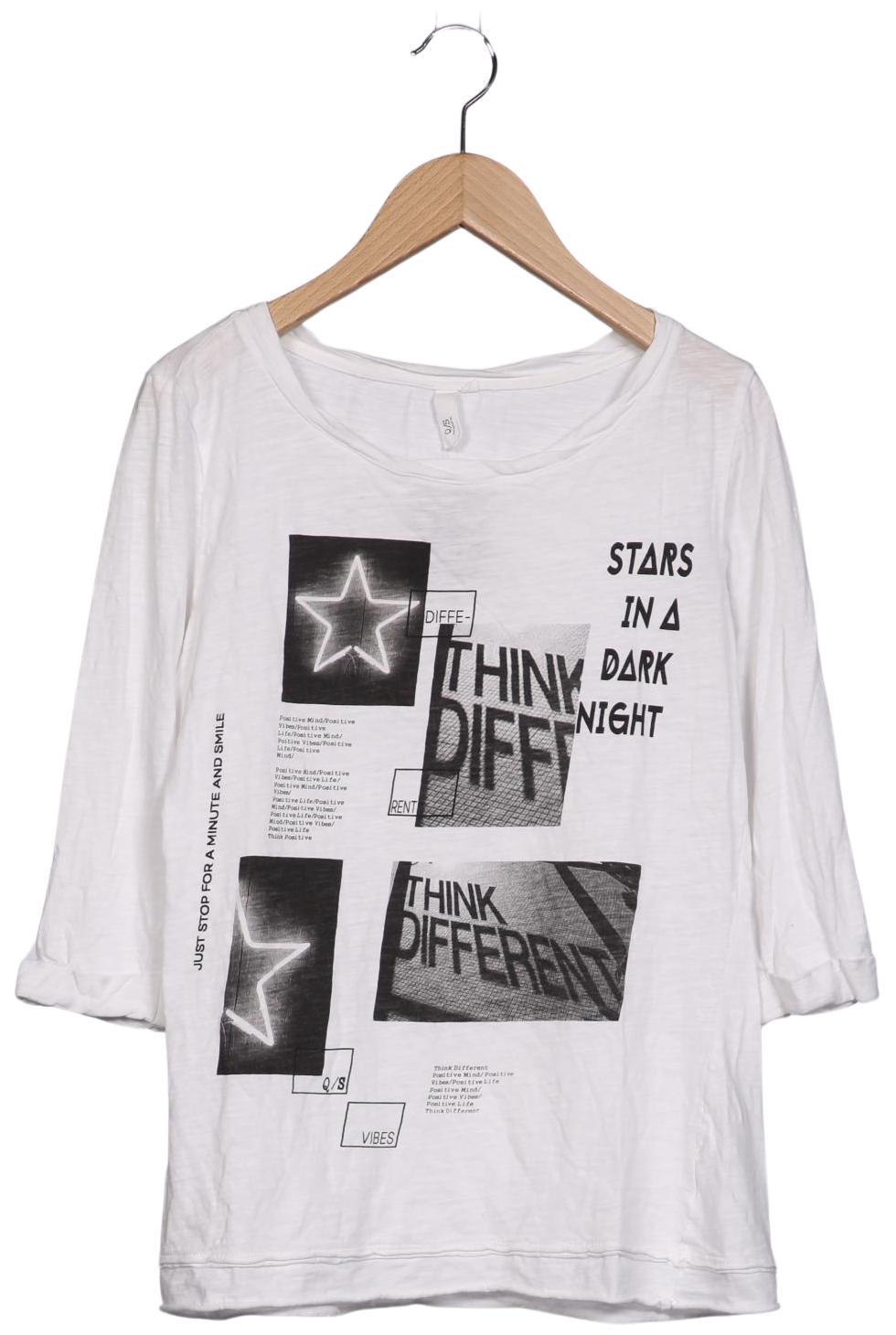 

QS by s.Oliver Damen Langarmshirt, weiß, Gr. 38