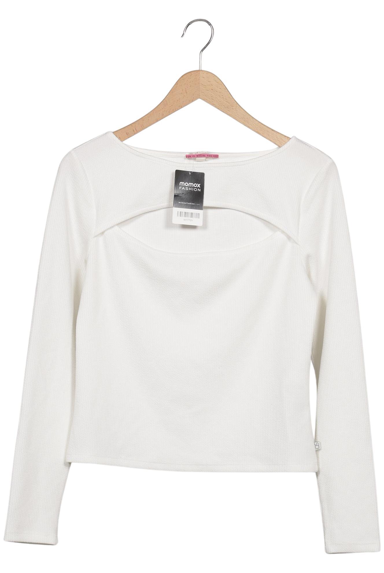 

QS by s.Oliver Damen Langarmshirt, weiß, Gr. 44