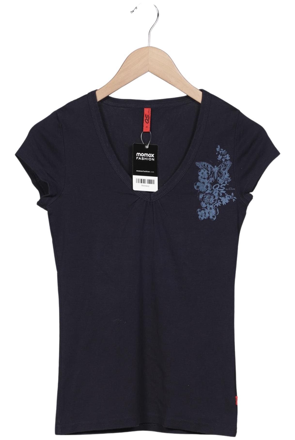 

QS by s.Oliver Damen T-Shirt, marineblau, Gr. 38