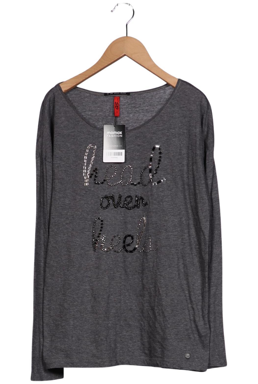 

QS by s.Oliver Damen Langarmshirt, grau, Gr. 36