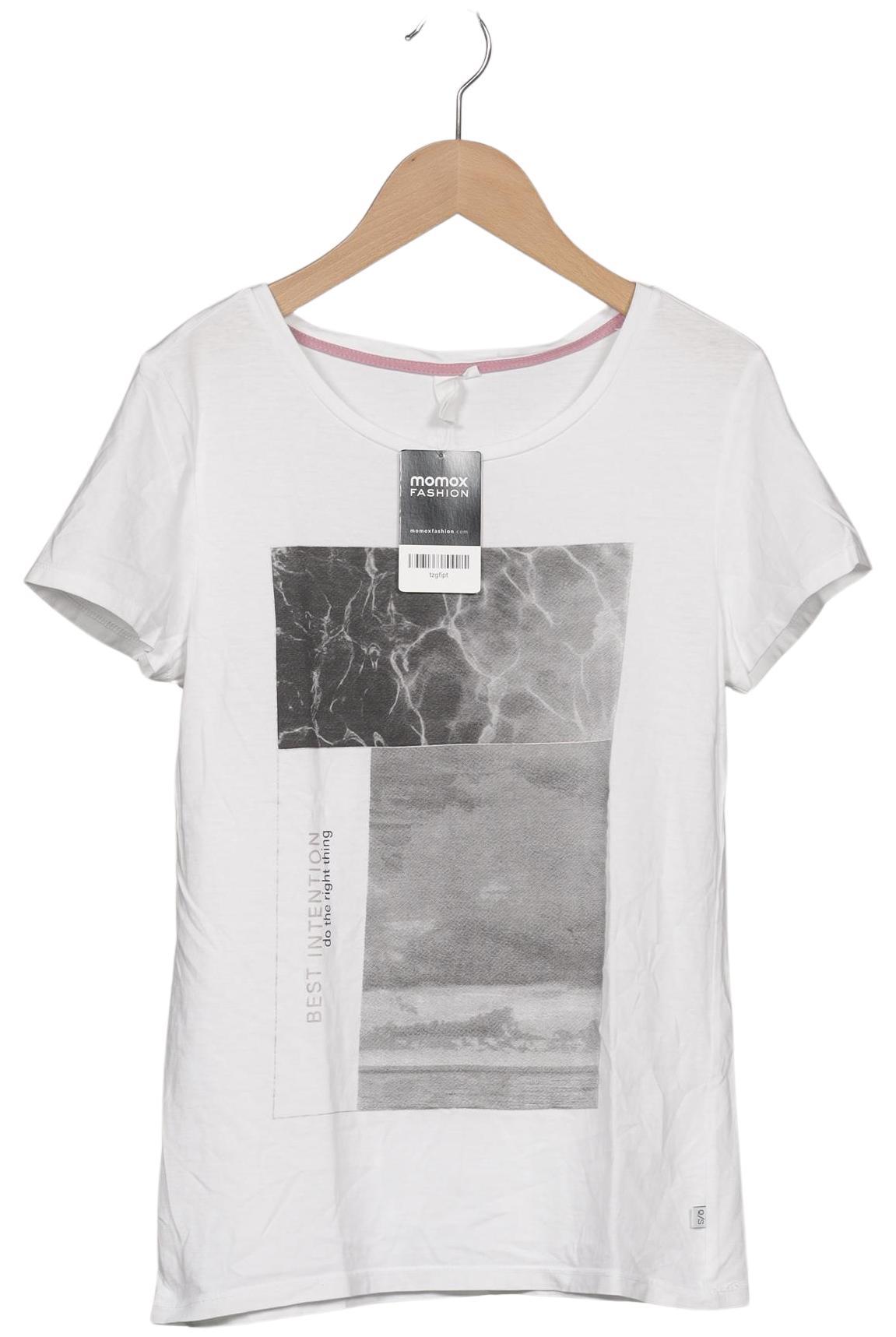 

QS by s.Oliver Damen T-Shirt, weiß, Gr. 34