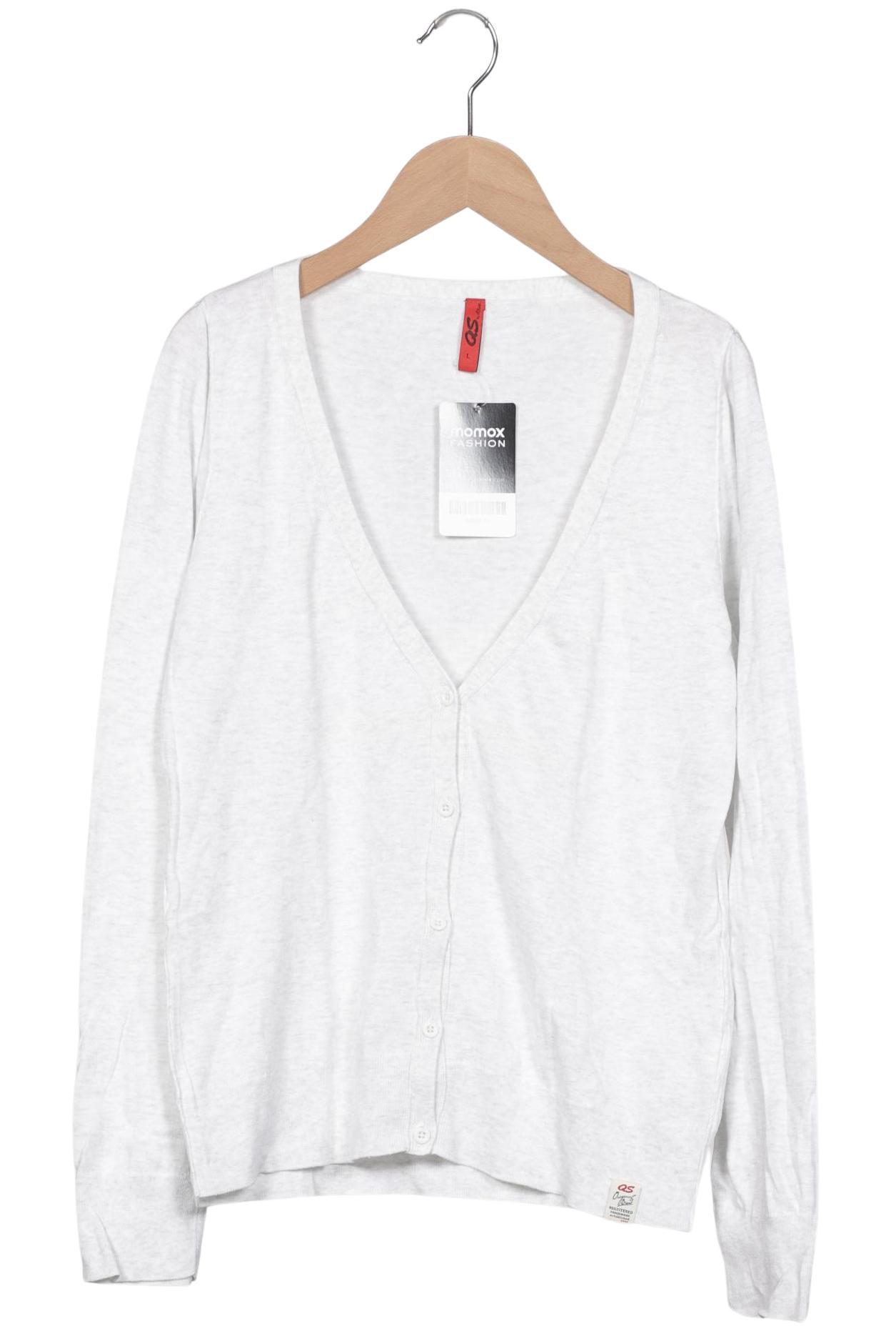 

QS by s.Oliver Damen Strickjacke, weiß, Gr. 42