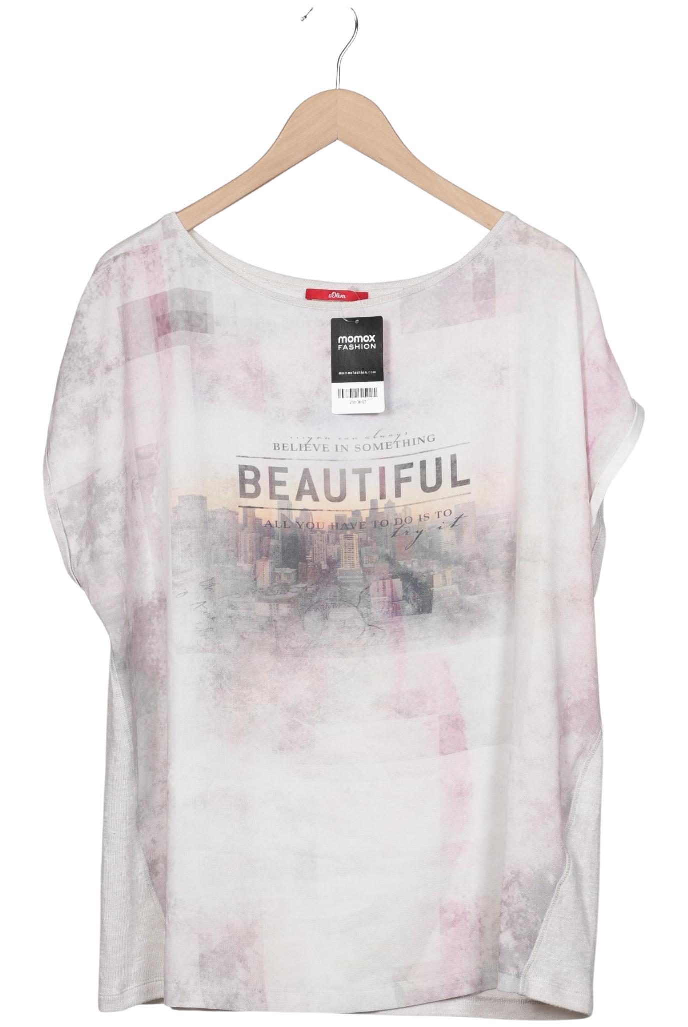 

QS by s.Oliver Damen T-Shirt, cremeweiß, Gr. 46
