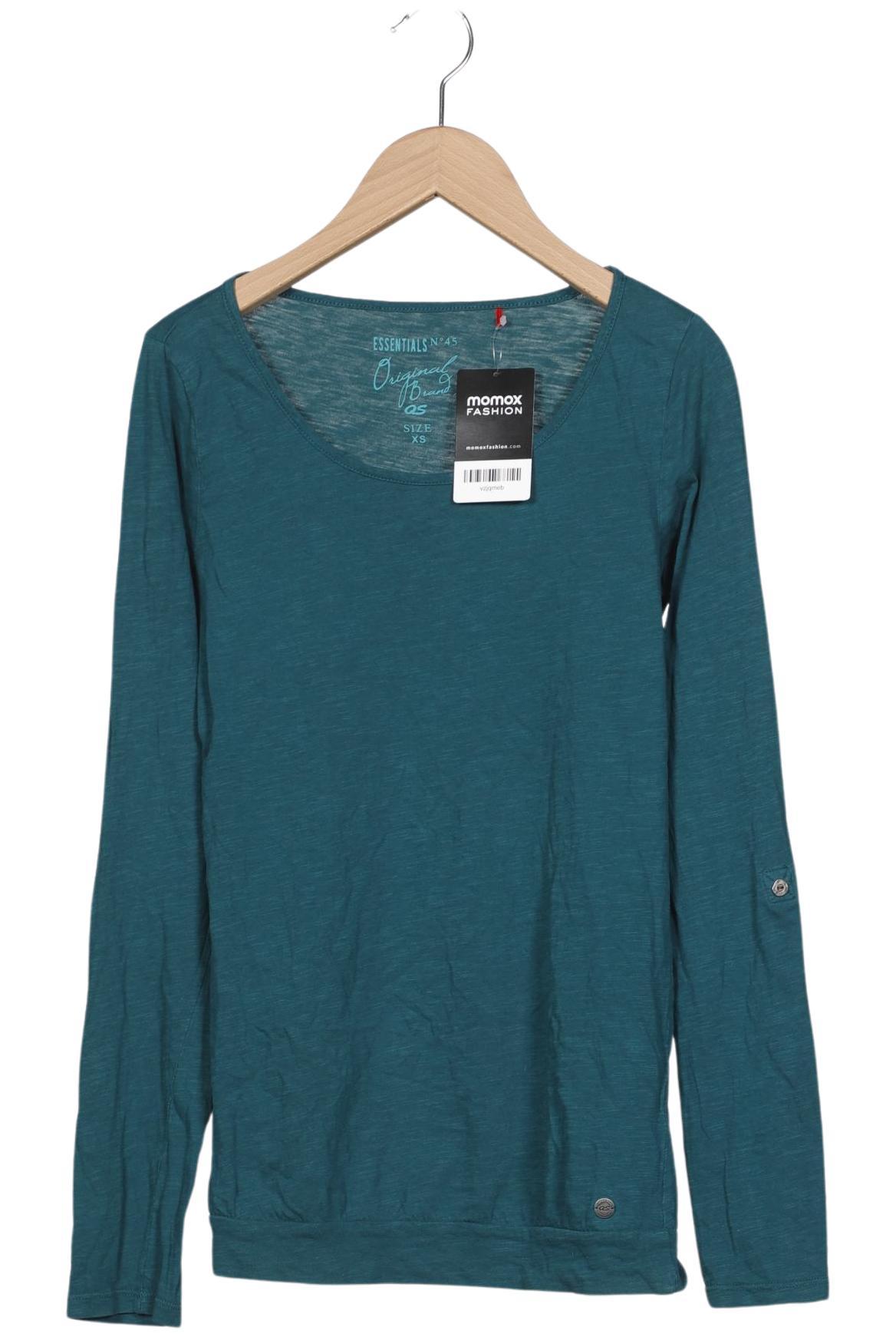 

QS by s.Oliver Damen Langarmshirt, türkis, Gr. 34