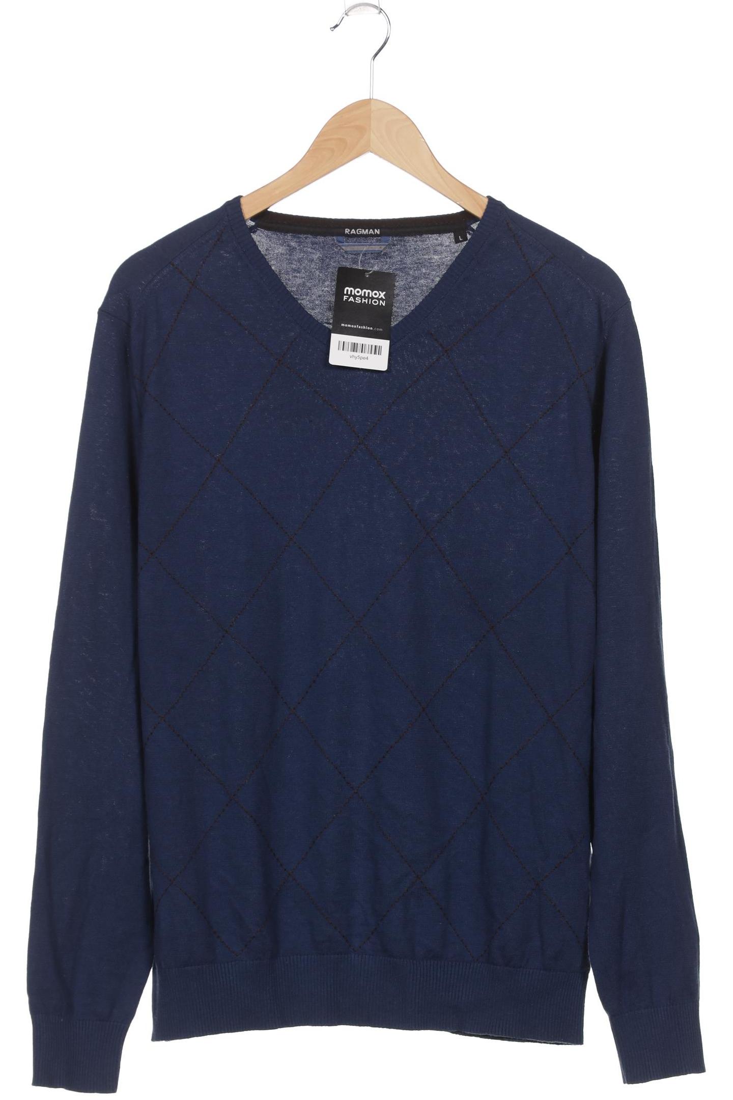 

ragman Herren Pullover, blau, Gr. 52