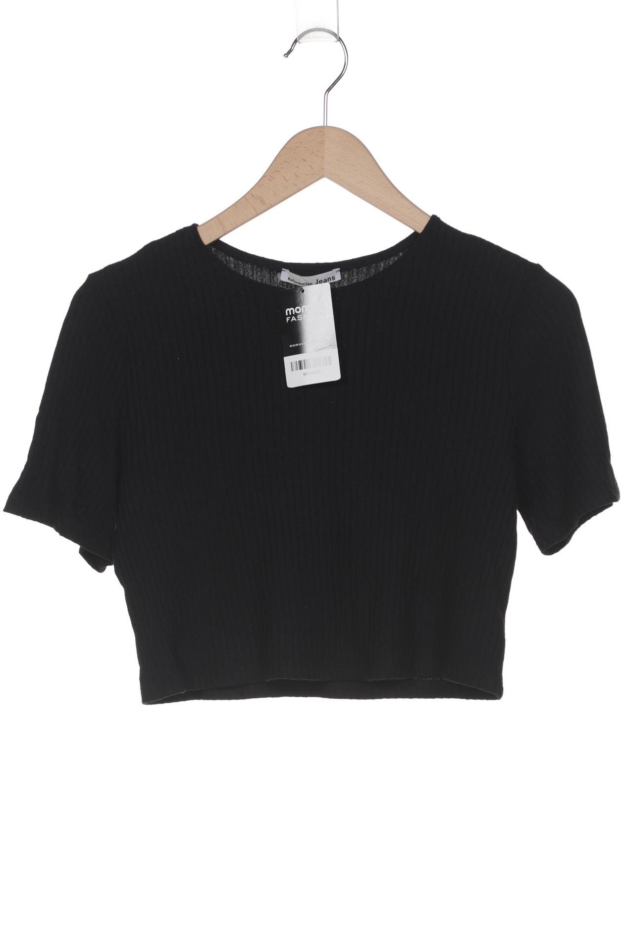 

Reformation Damen T-Shirt, schwarz, Gr. 36
