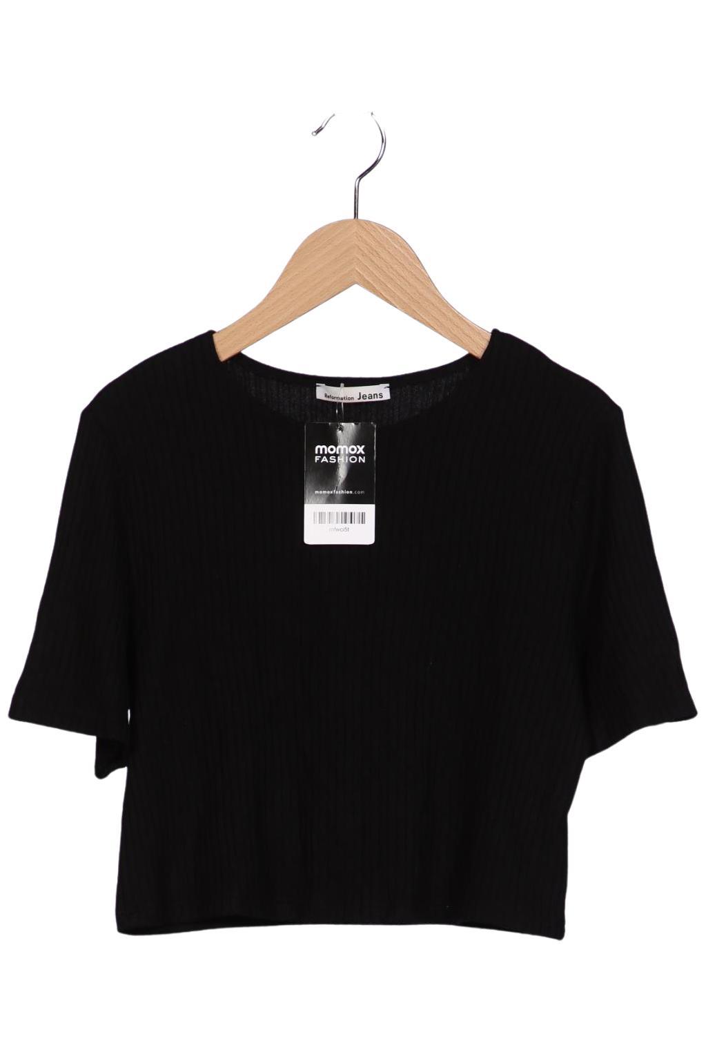 

Reformation Damen T-Shirt, schwarz, Gr. 36