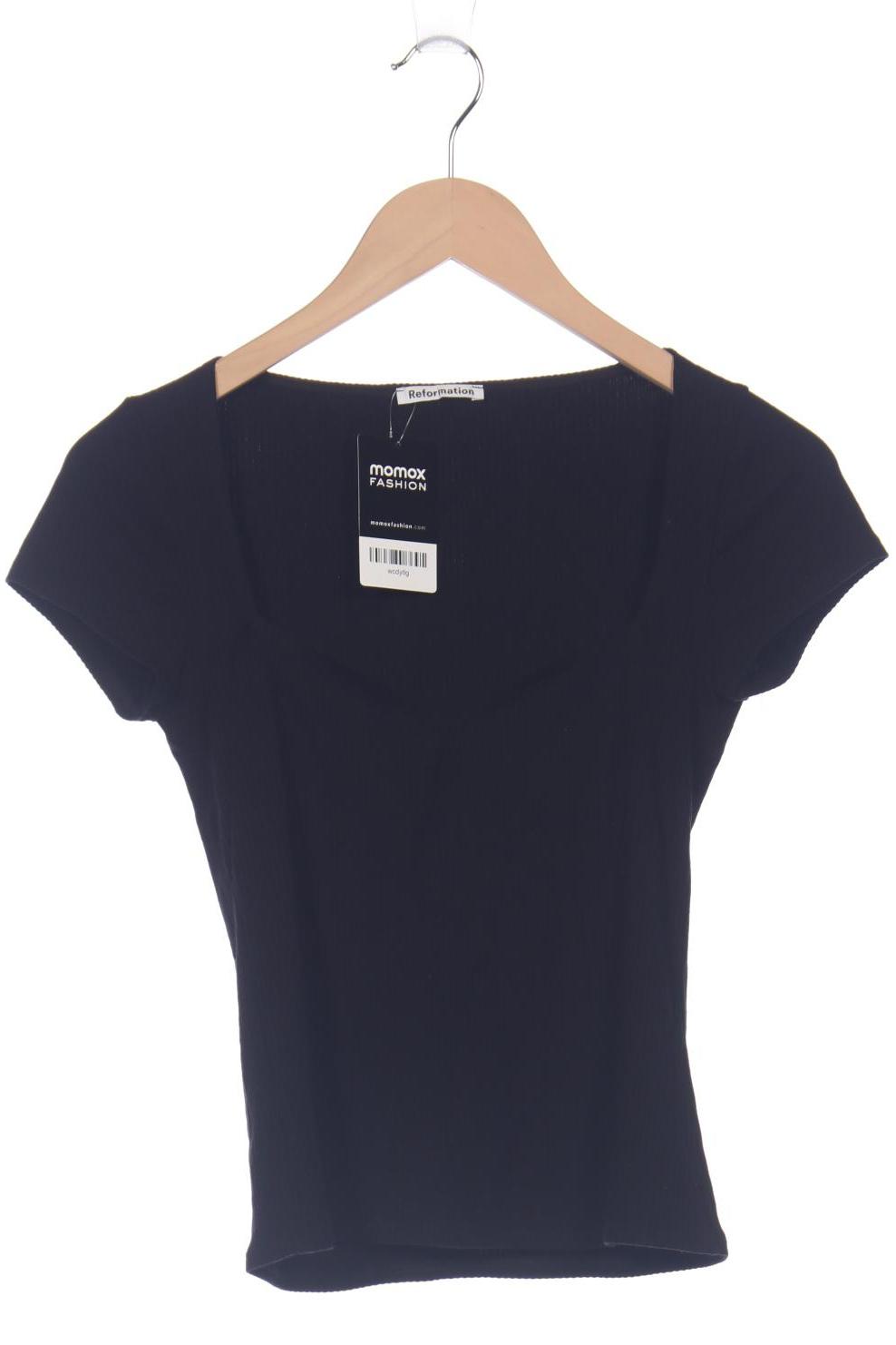 

Reformation Damen T-Shirt, schwarz, Gr. 38