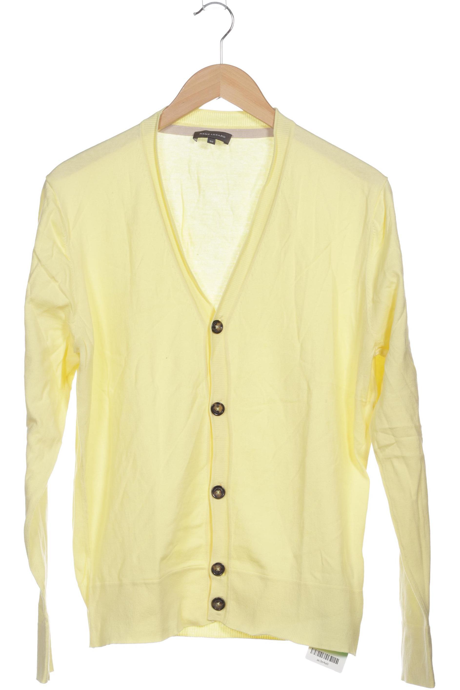 

Rene Lezard Herren Strickjacke, gelb, Gr. 50