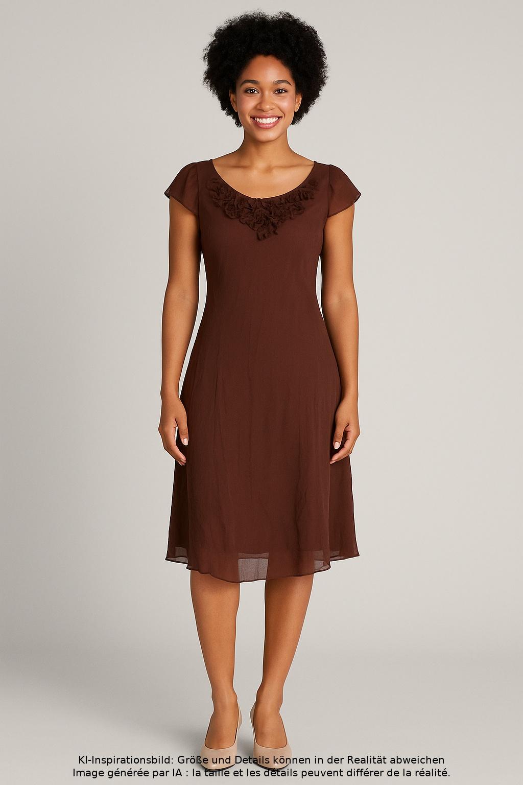 

Rene Lezard Damen Kleid, braun, Gr. 42