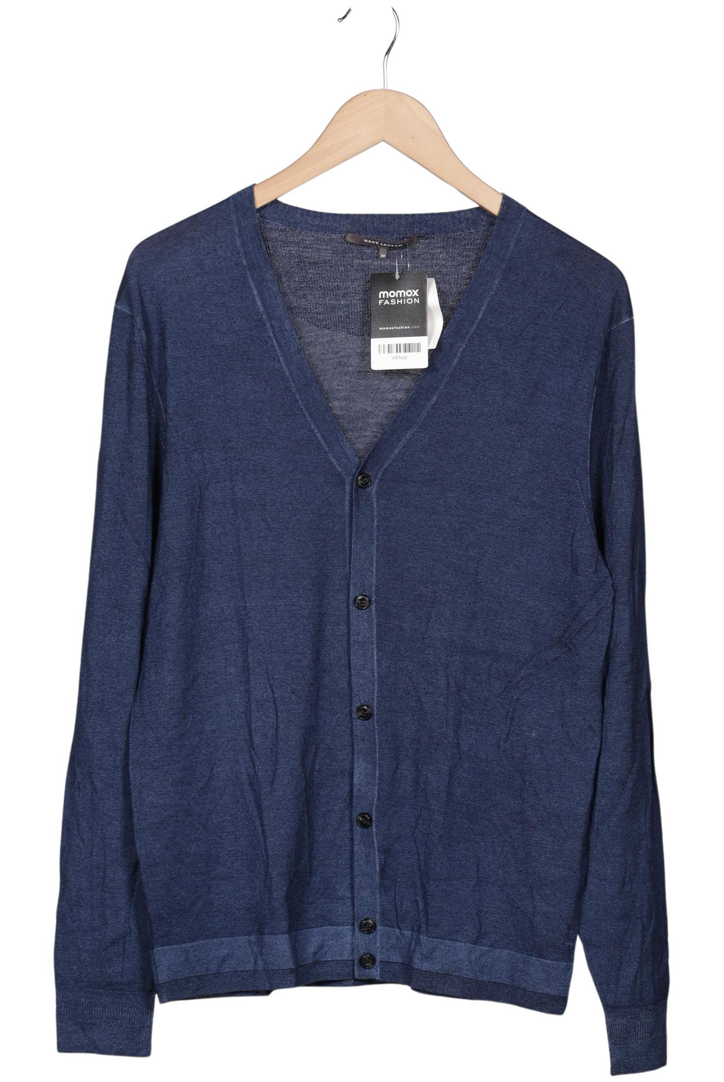 Thumbnail - Rene Lezard Herren Strickjacke, marineblau, Gr. 50