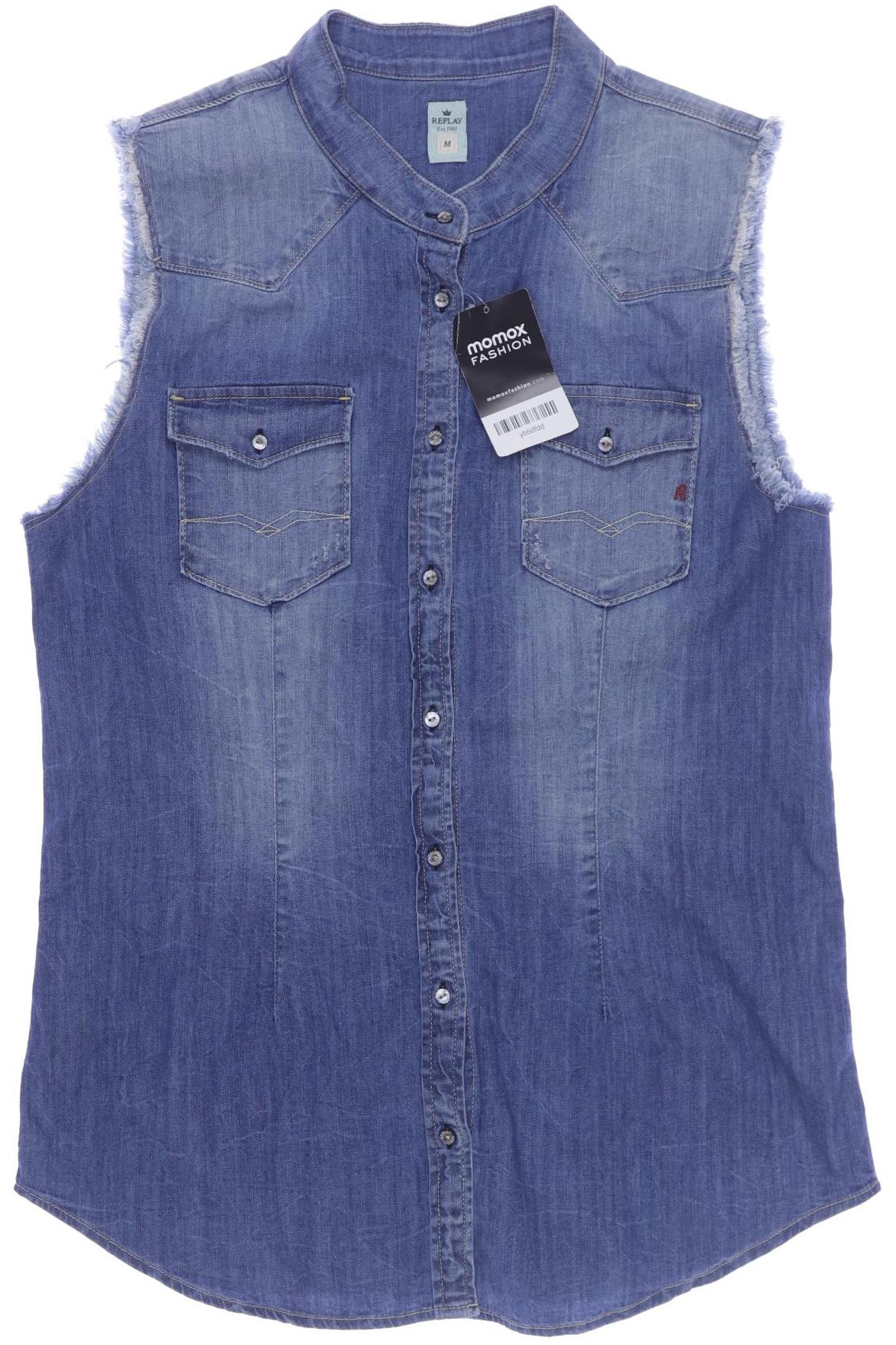 

Replay Damen Bluse, blau, Gr. 38
