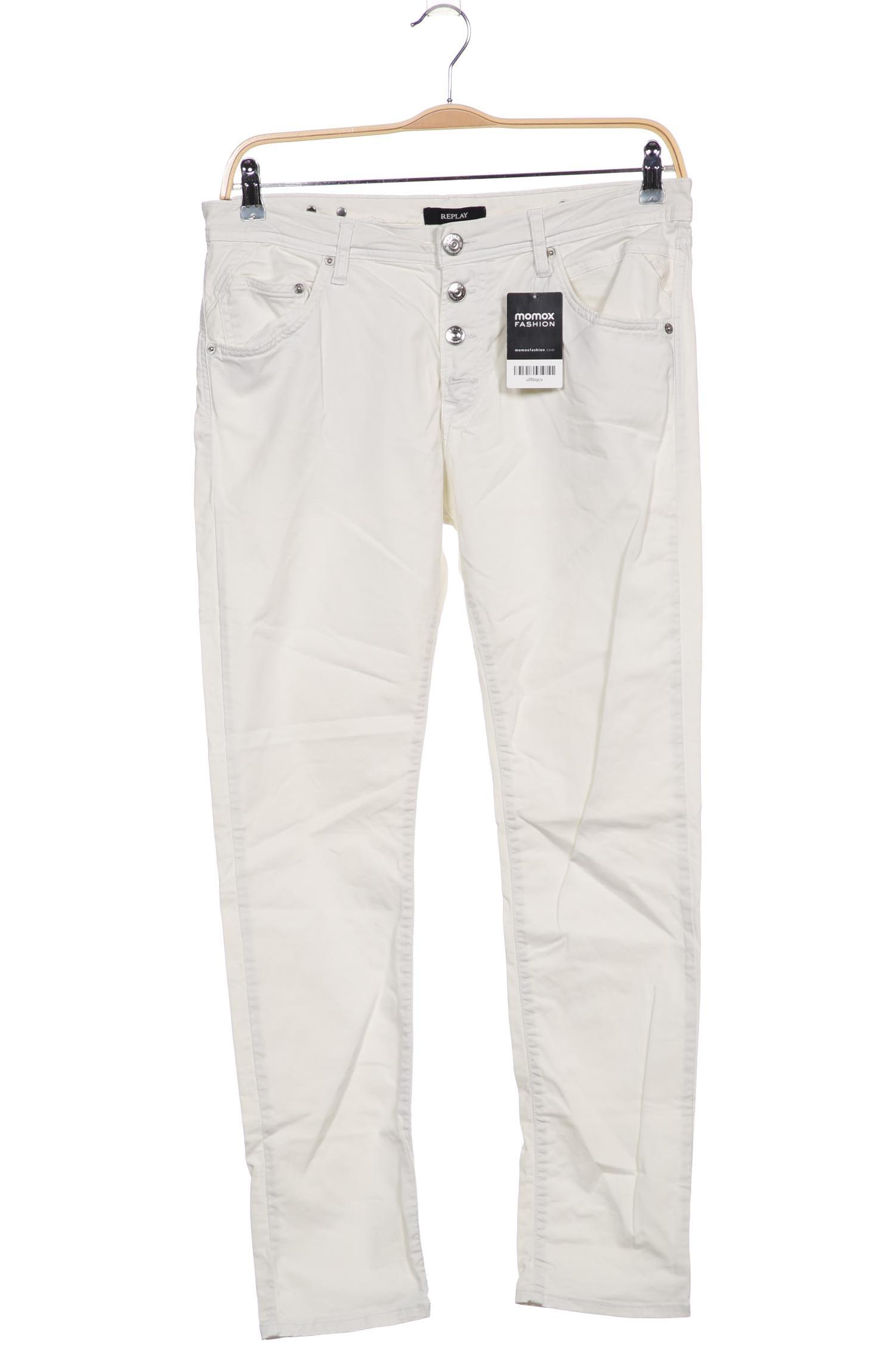 

Replay Damen Jeans, cremeweiß