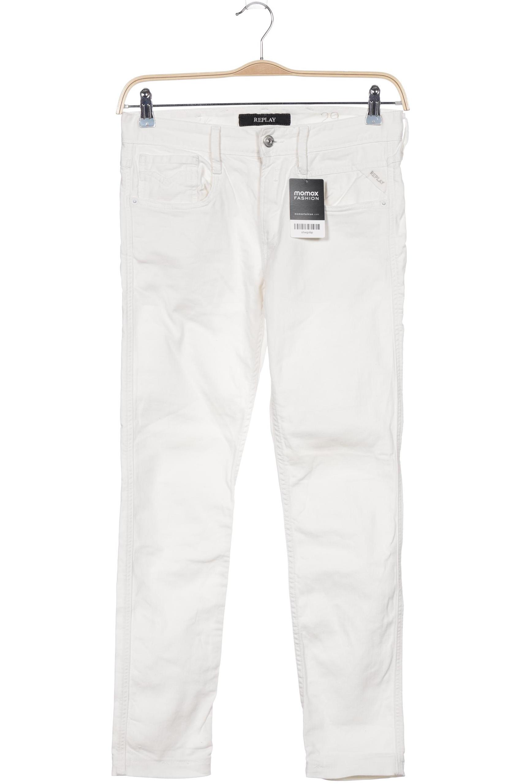 

Replay Damen Jeans, cremeweiß