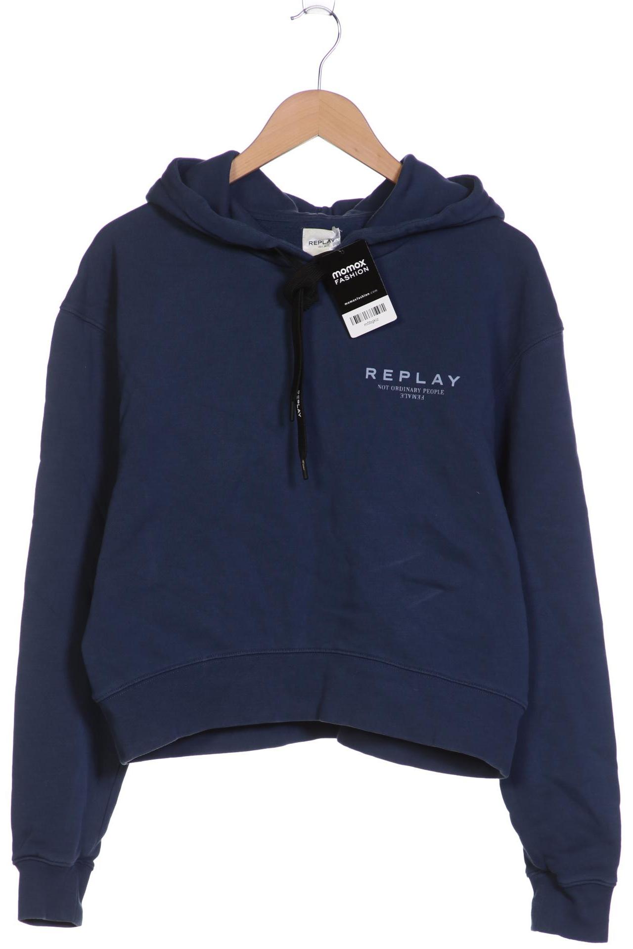 

Replay Damen Kapuzenpullover, marineblau, Gr. 34
