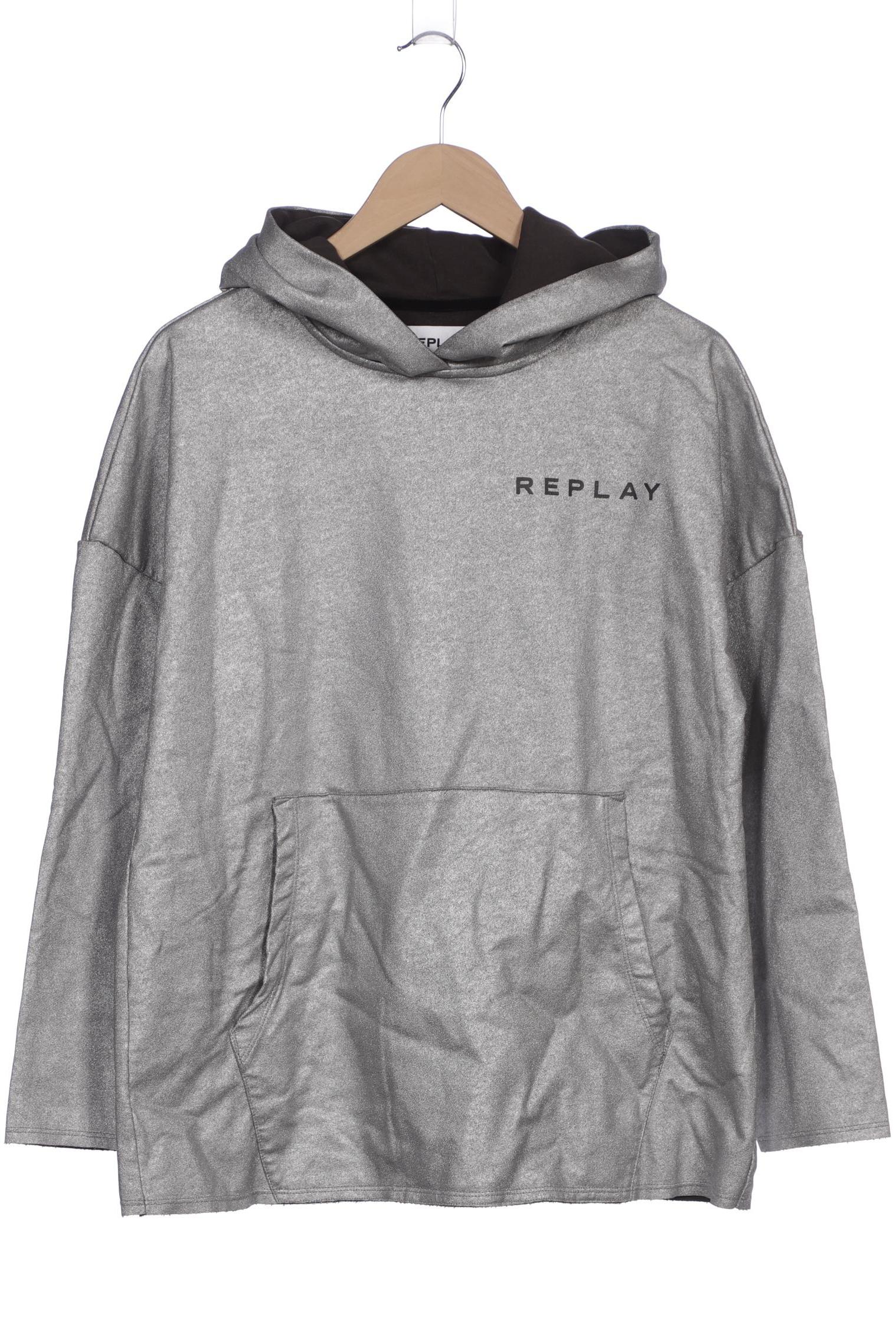 

Replay Damen Kapuzenpullover, silber, Gr. 34