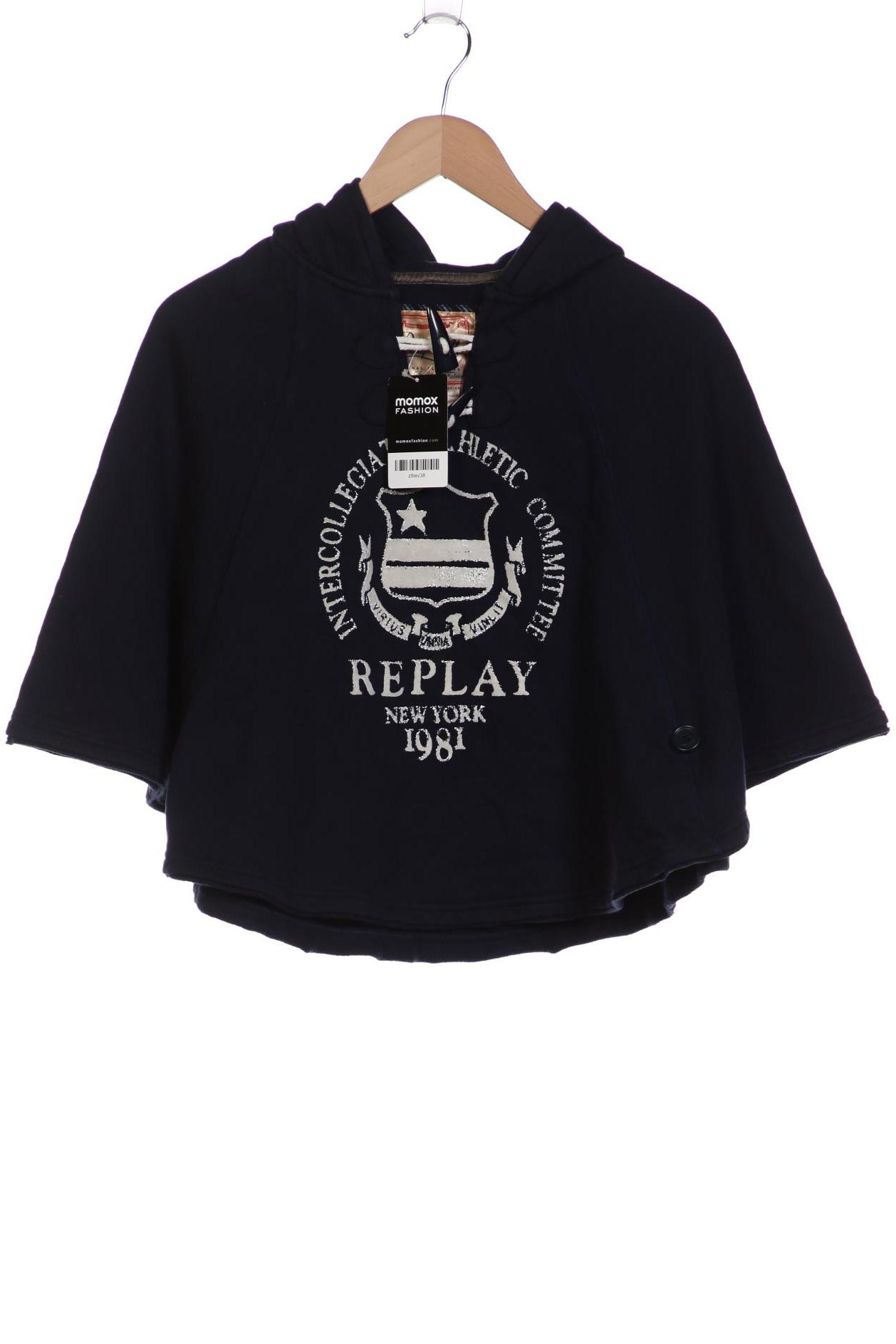 

Replay Damen Kapuzenpullover, marineblau, Gr. 34