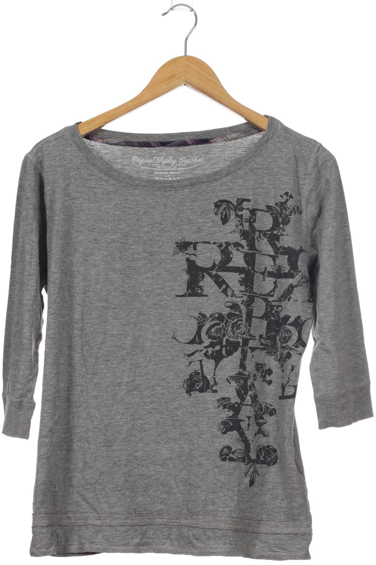 

Replay Damen Langarmshirt, grau, Gr.