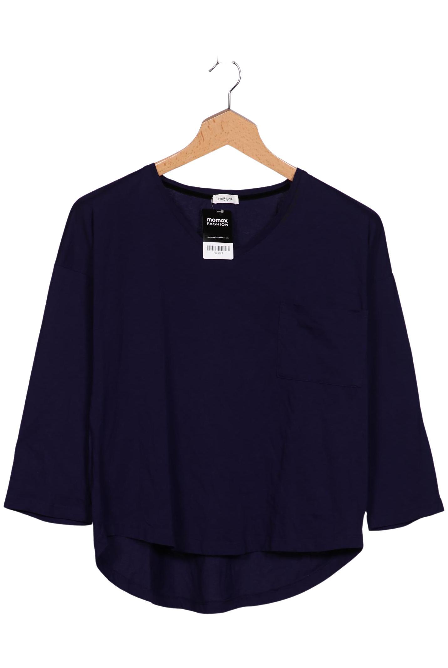 

Replay Damen Langarmshirt, marineblau, Gr. 36