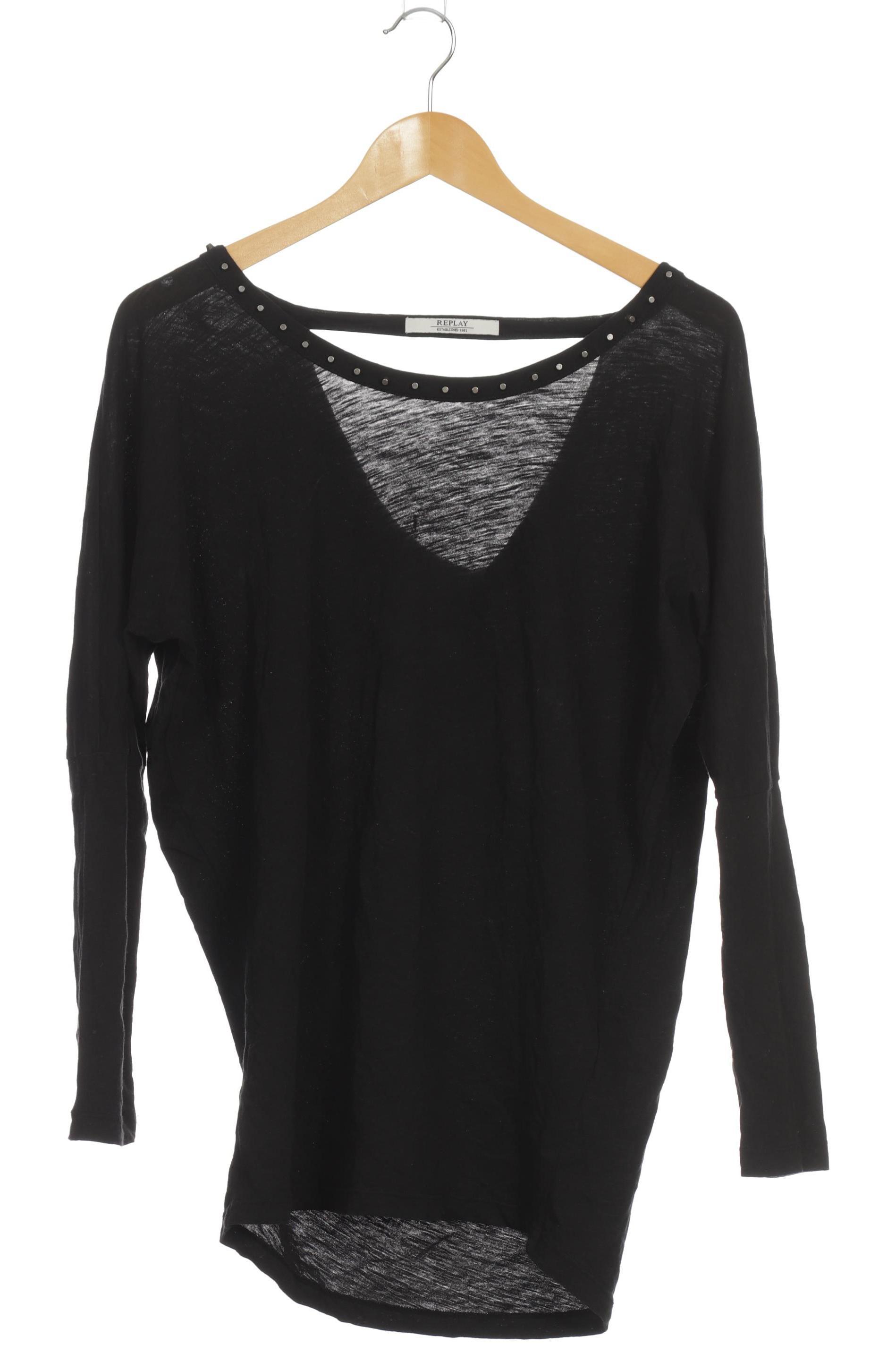 

Replay Damen Langarmshirt, schwarz, Gr.
