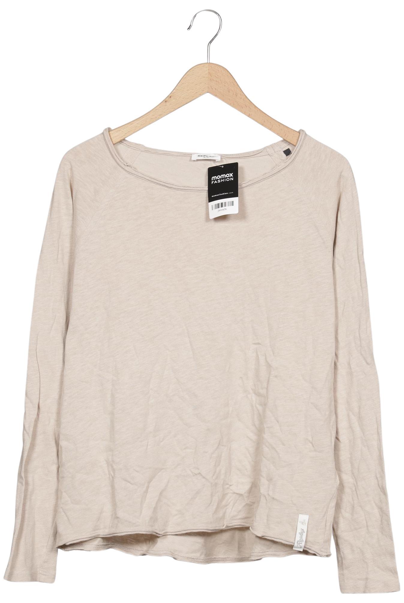 

Replay Damen Langarmshirt, beige, Gr. 44