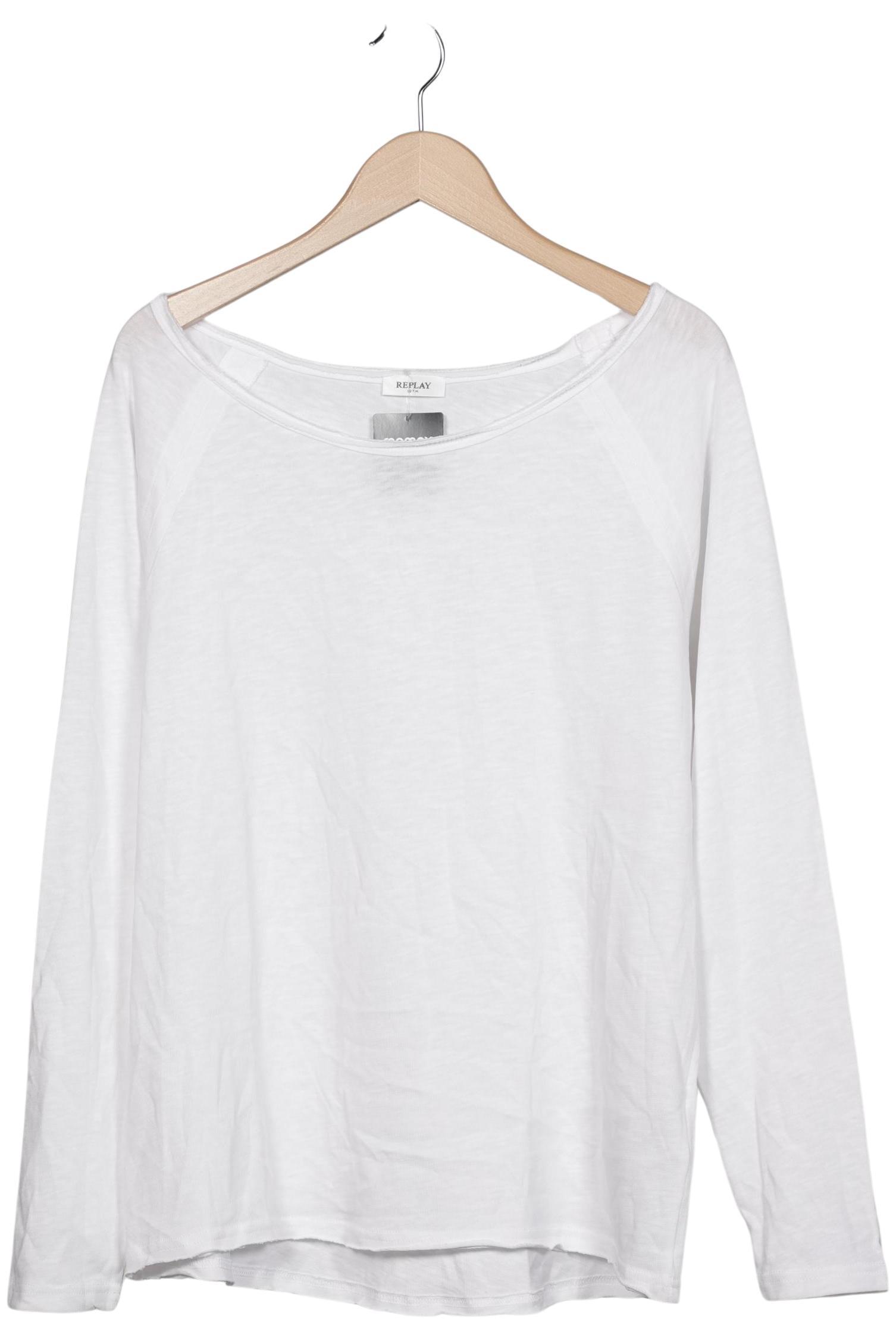 

Replay Damen Langarmshirt, weiß, Gr. 44