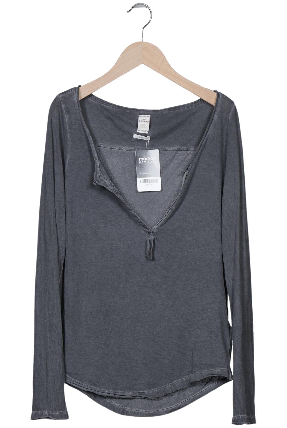 

Replay Damen Langarmshirt, grau, Gr. 34