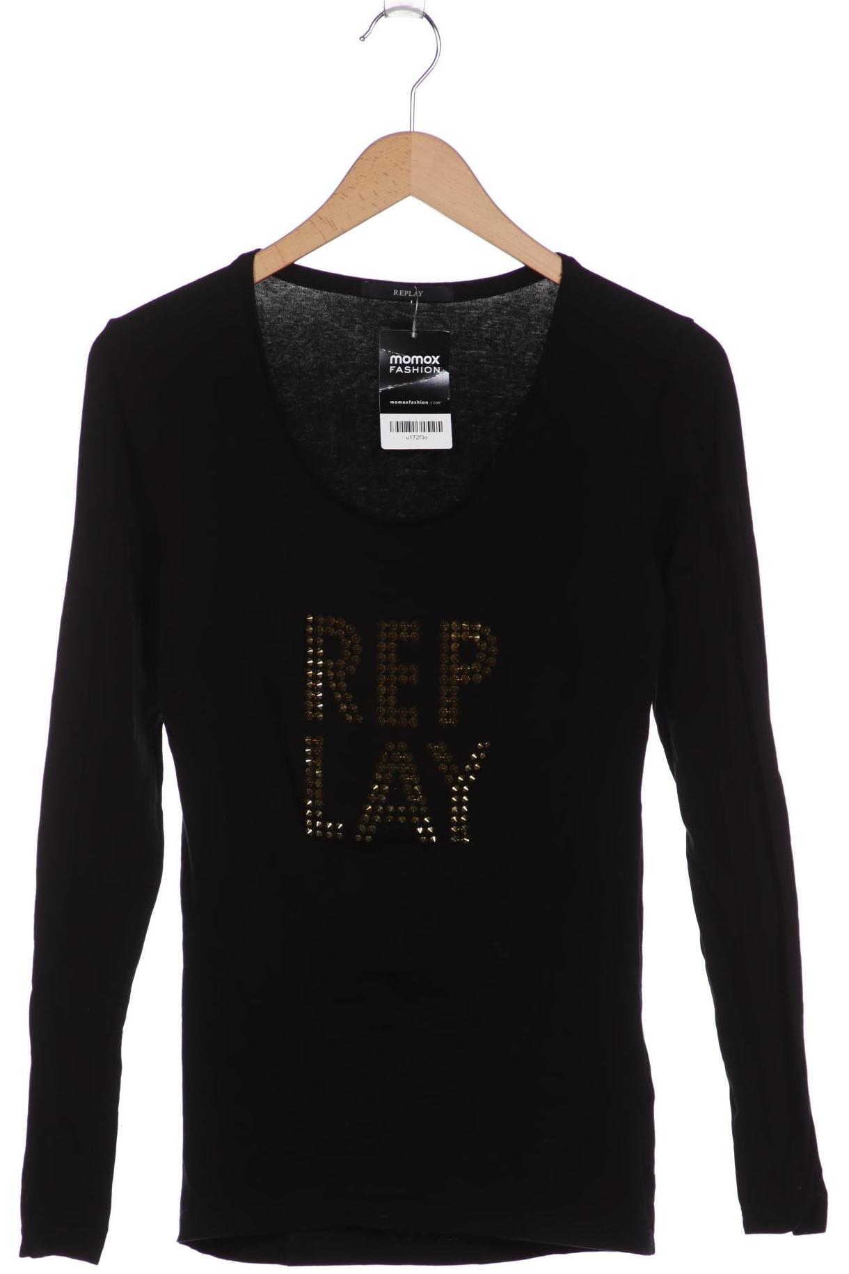 

Replay Damen Langarmshirt, schwarz, Gr. 38