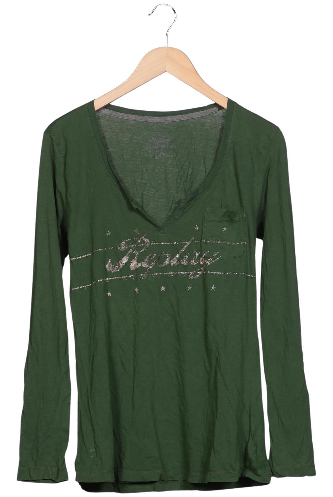 

Replay Damen Langarmshirt, grün, Gr. 44