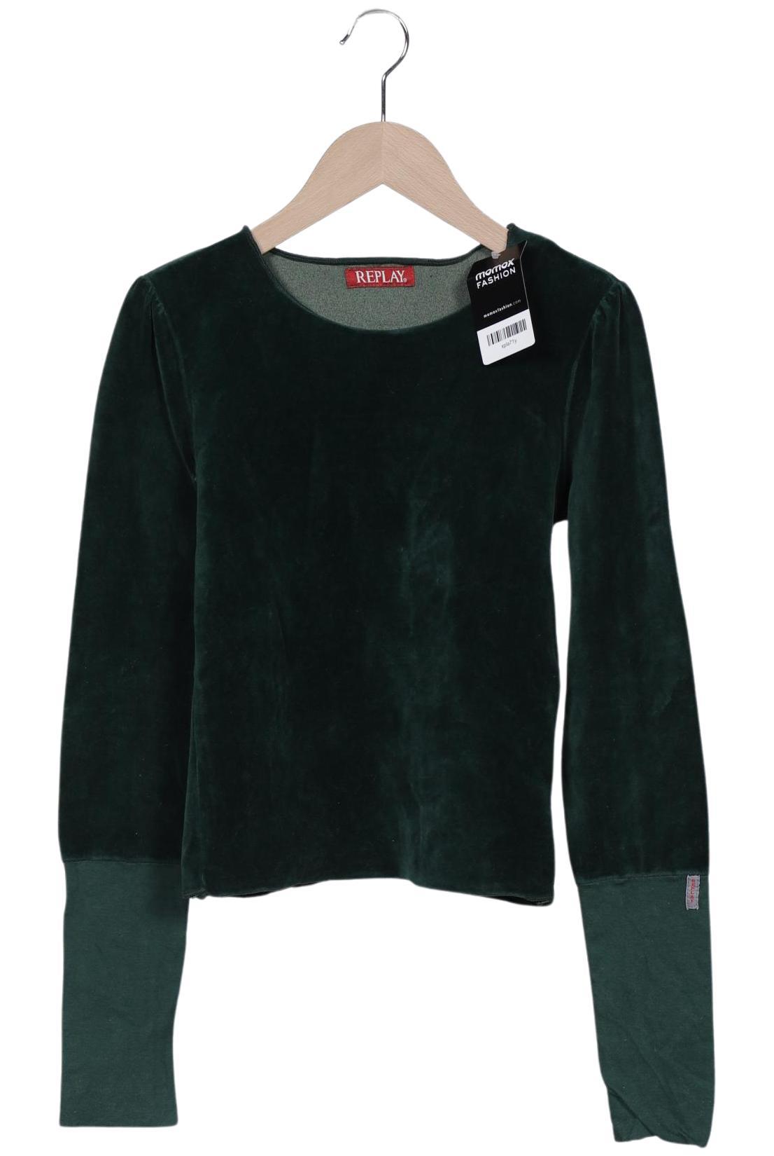 

Replay Damen Langarmshirt, grün, Gr. 34
