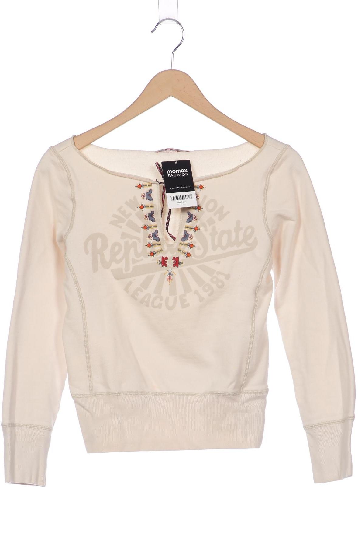 

Replay Damen Sweatshirt, cremeweiß, Gr. 36