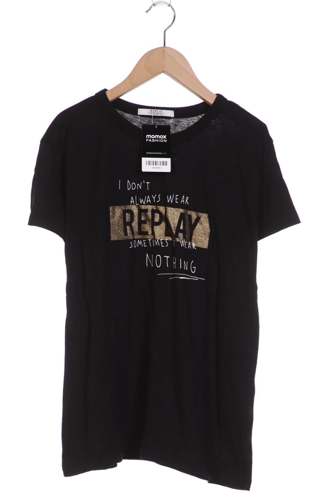 

Replay Damen T-Shirt, schwarz