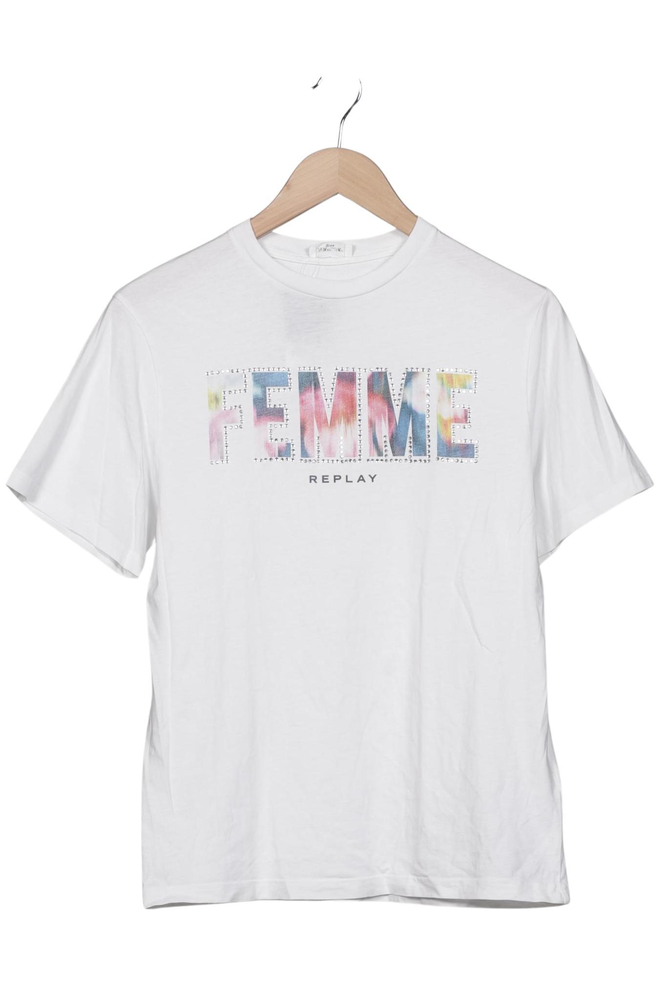 

Replay Damen T-Shirt, weiß, Gr. 34