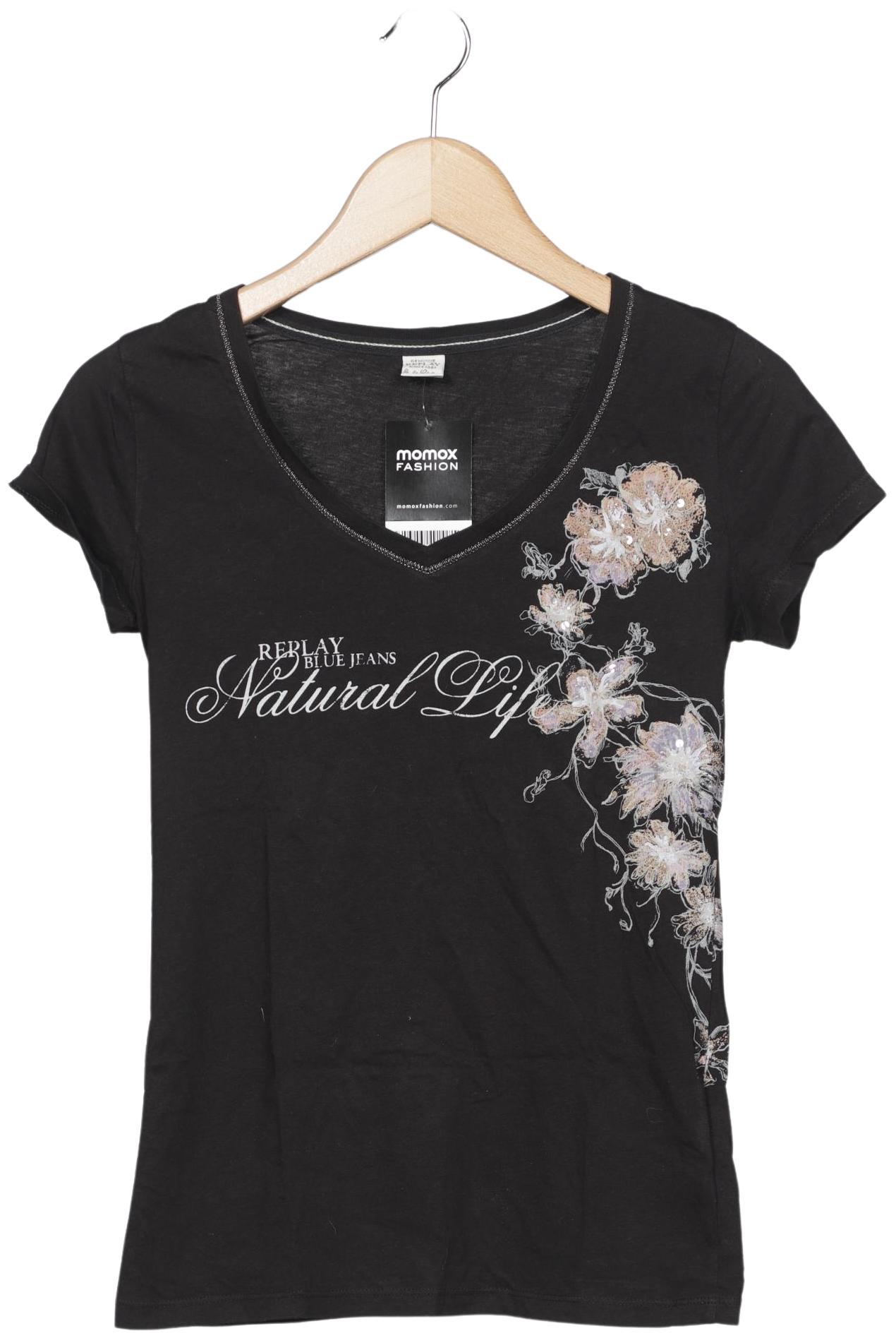 

Replay Damen T-Shirt, schwarz, Gr. 34