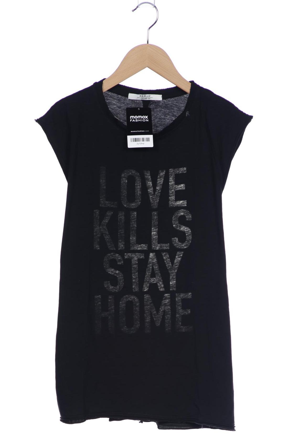 

Replay Damen T-Shirt, schwarz, Gr. 36