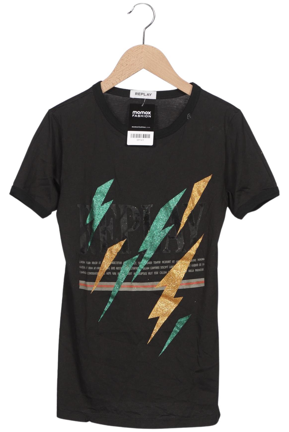 

Replay Damen T-Shirt, schwarz, Gr. 34