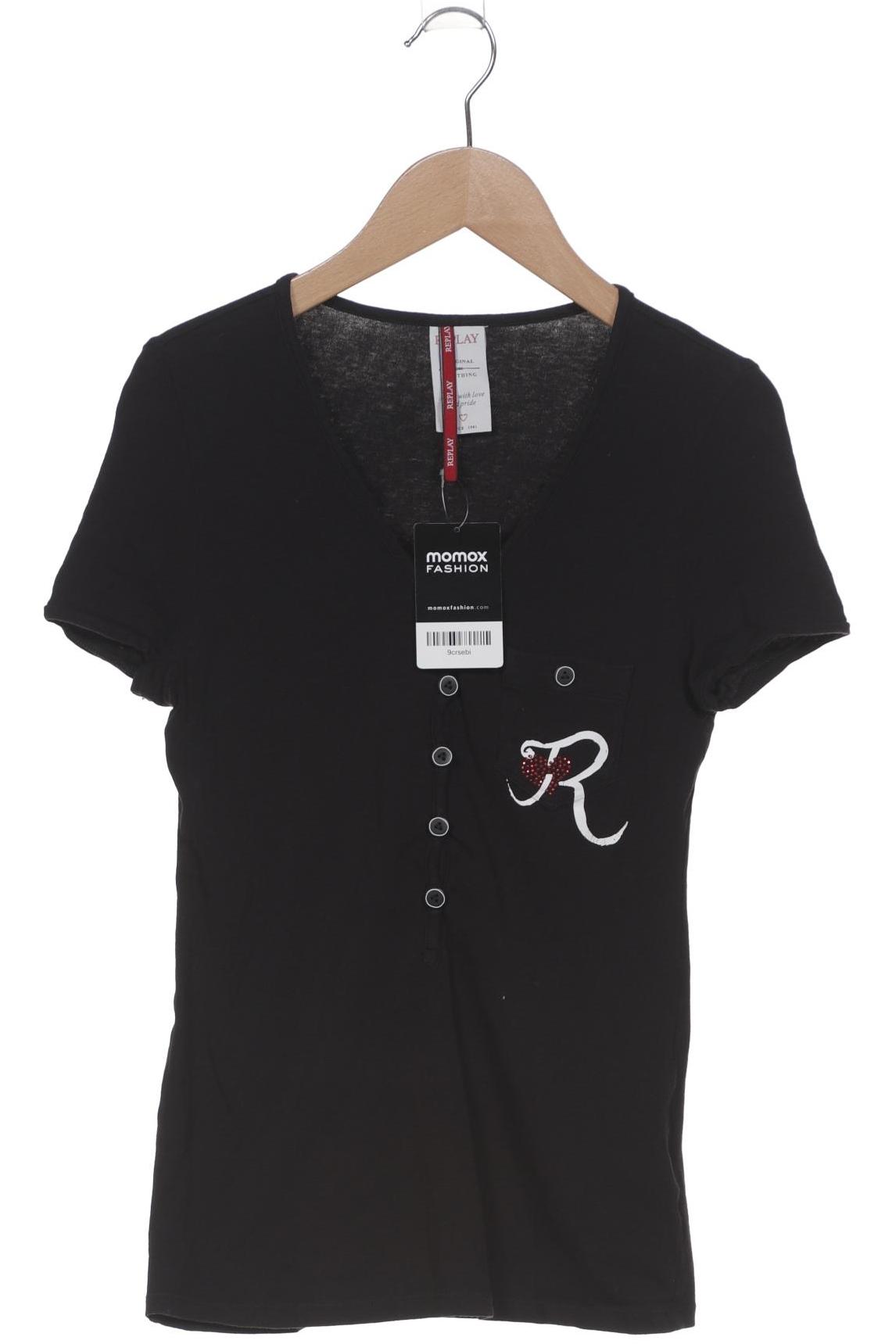 

Replay Damen T-Shirt, schwarz, Gr. 36