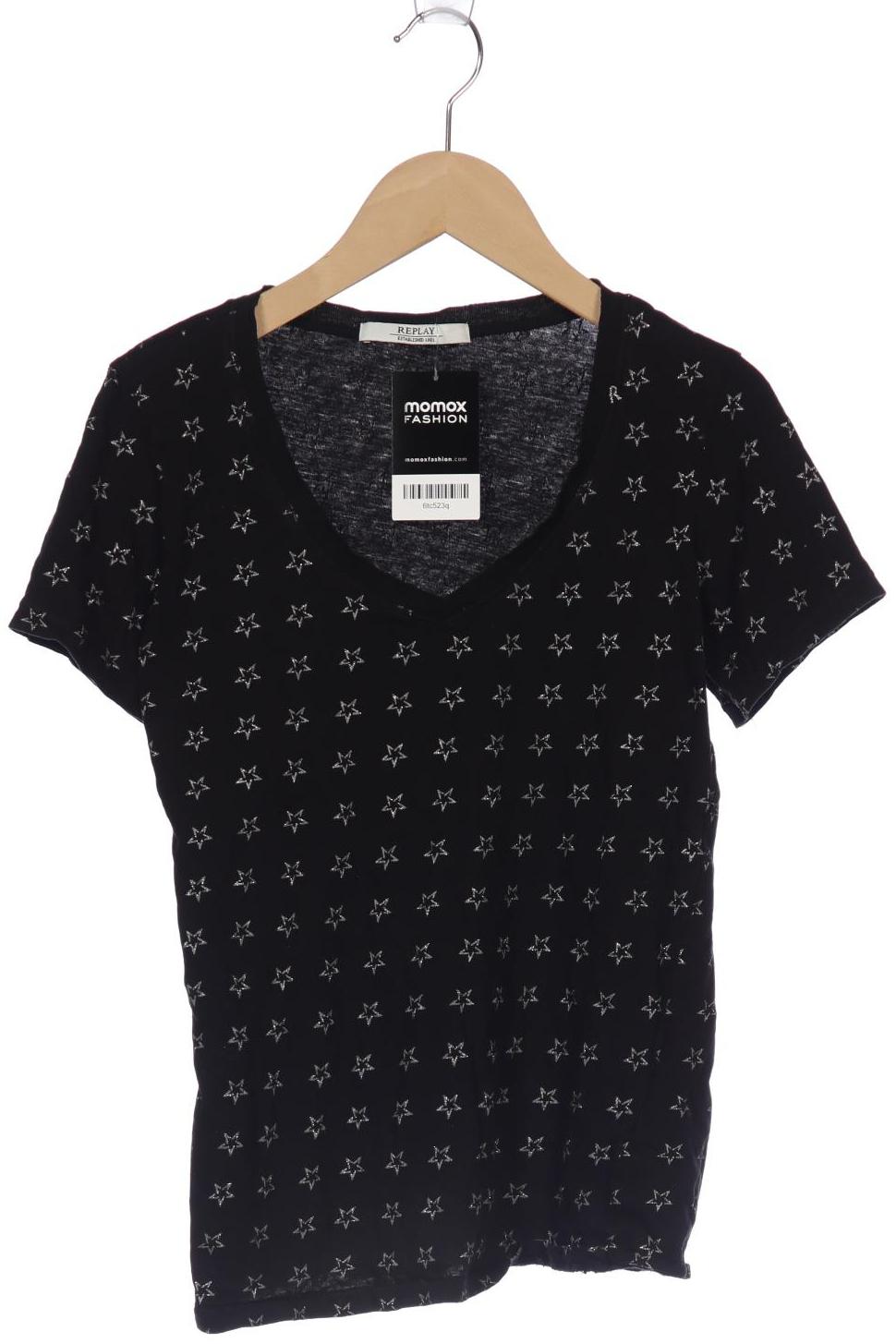 

Replay Damen T-Shirt, schwarz, Gr. 34