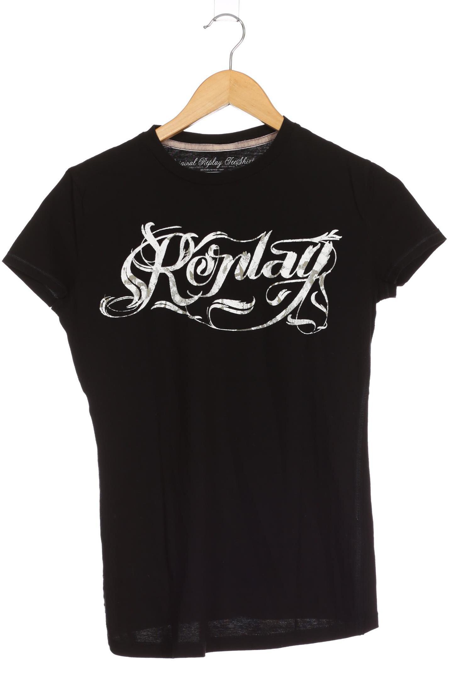 

Replay Damen T-Shirt, schwarz, Gr.