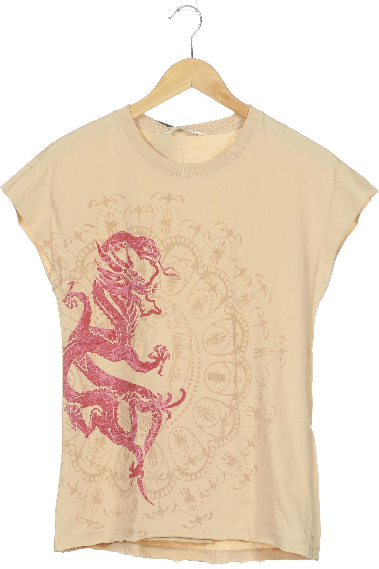

Replay Damen T-Shirt, beige, Gr.