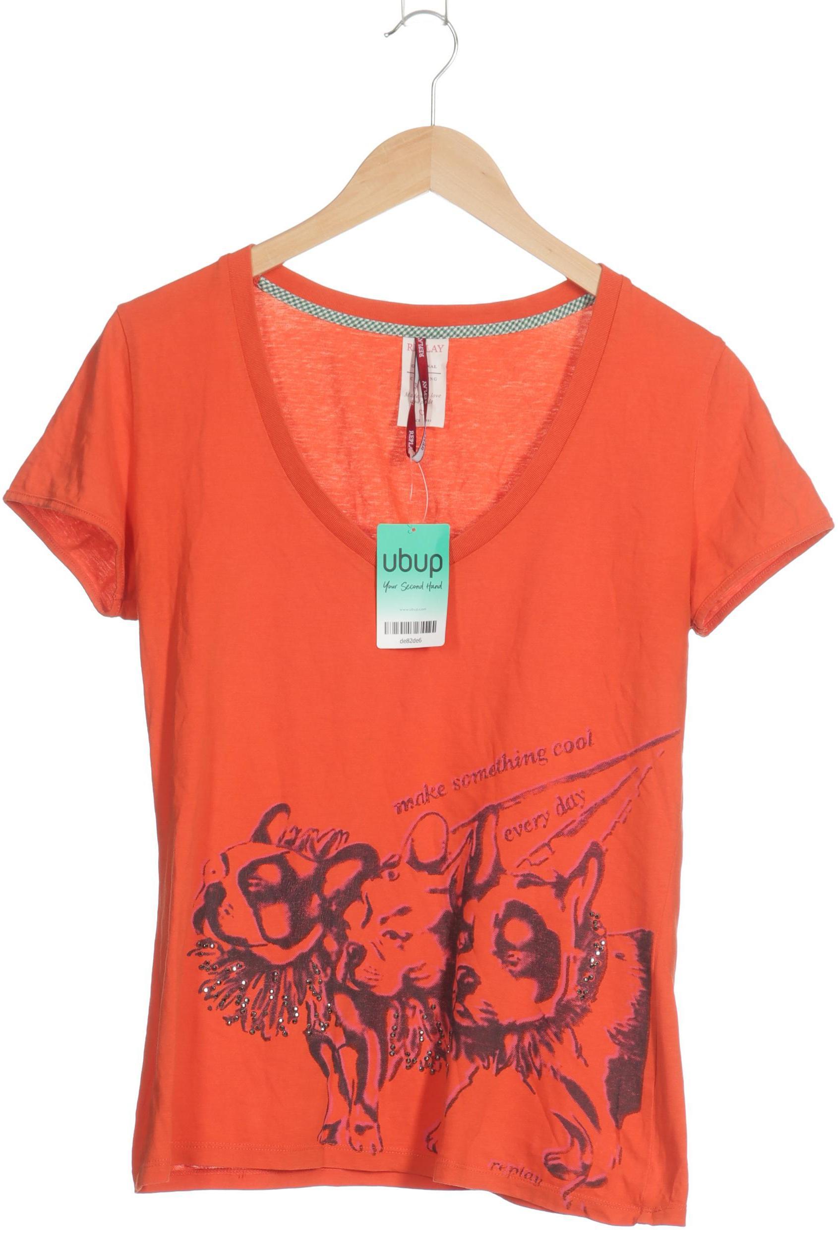 

Replay Damen T-Shirt, orange, Gr.