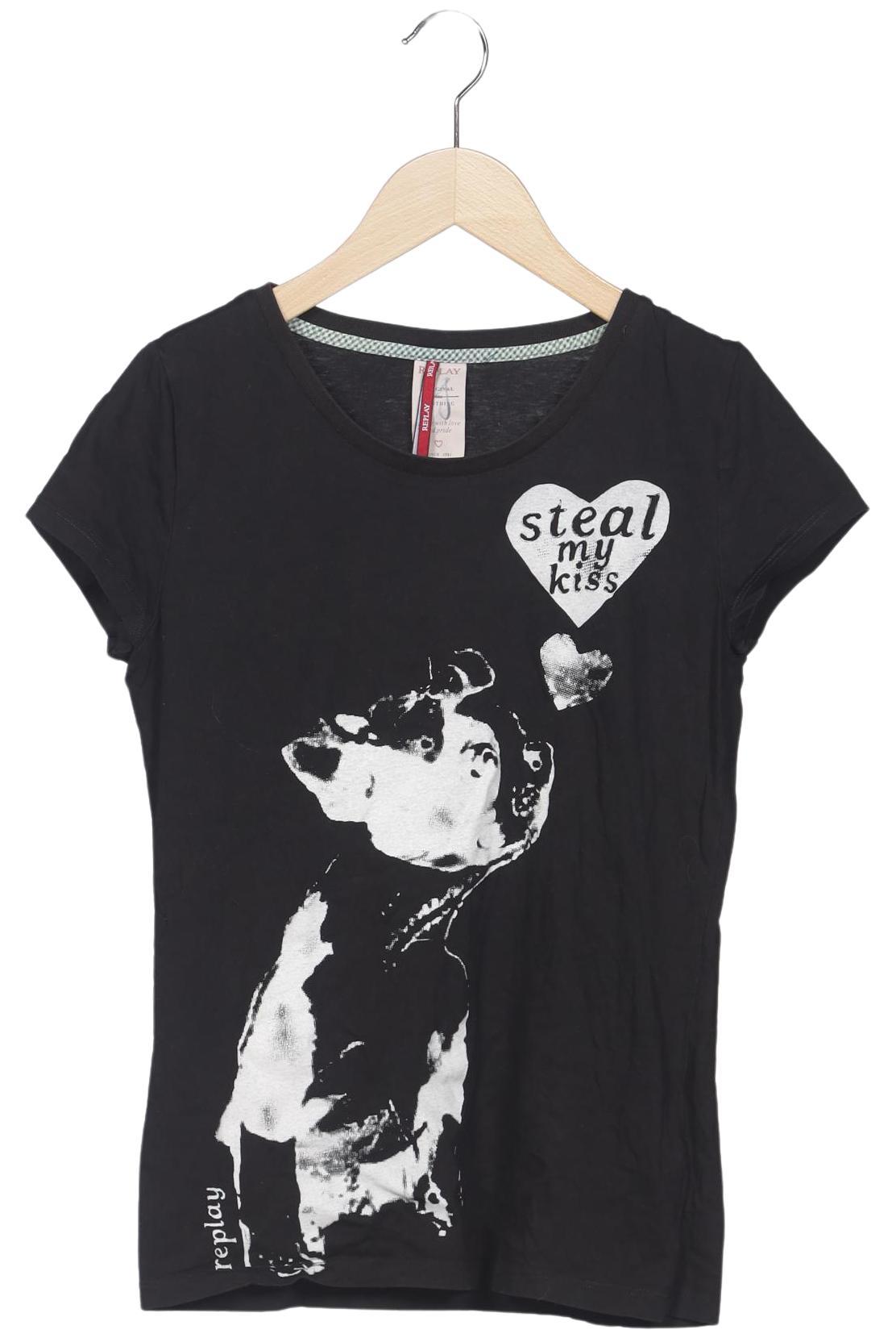 

Replay Damen T-Shirt, schwarz, Gr. 36