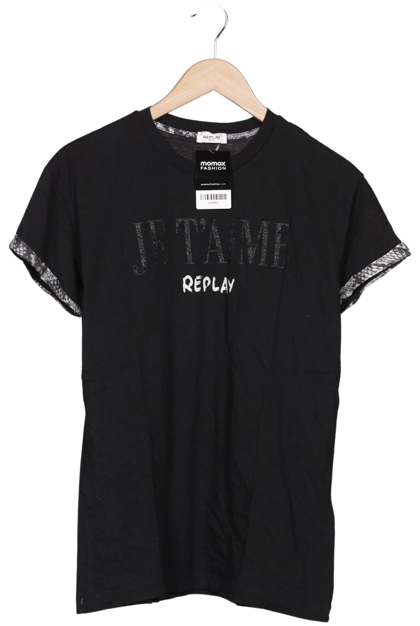 

Replay Damen T-Shirt, schwarz, Gr. 42